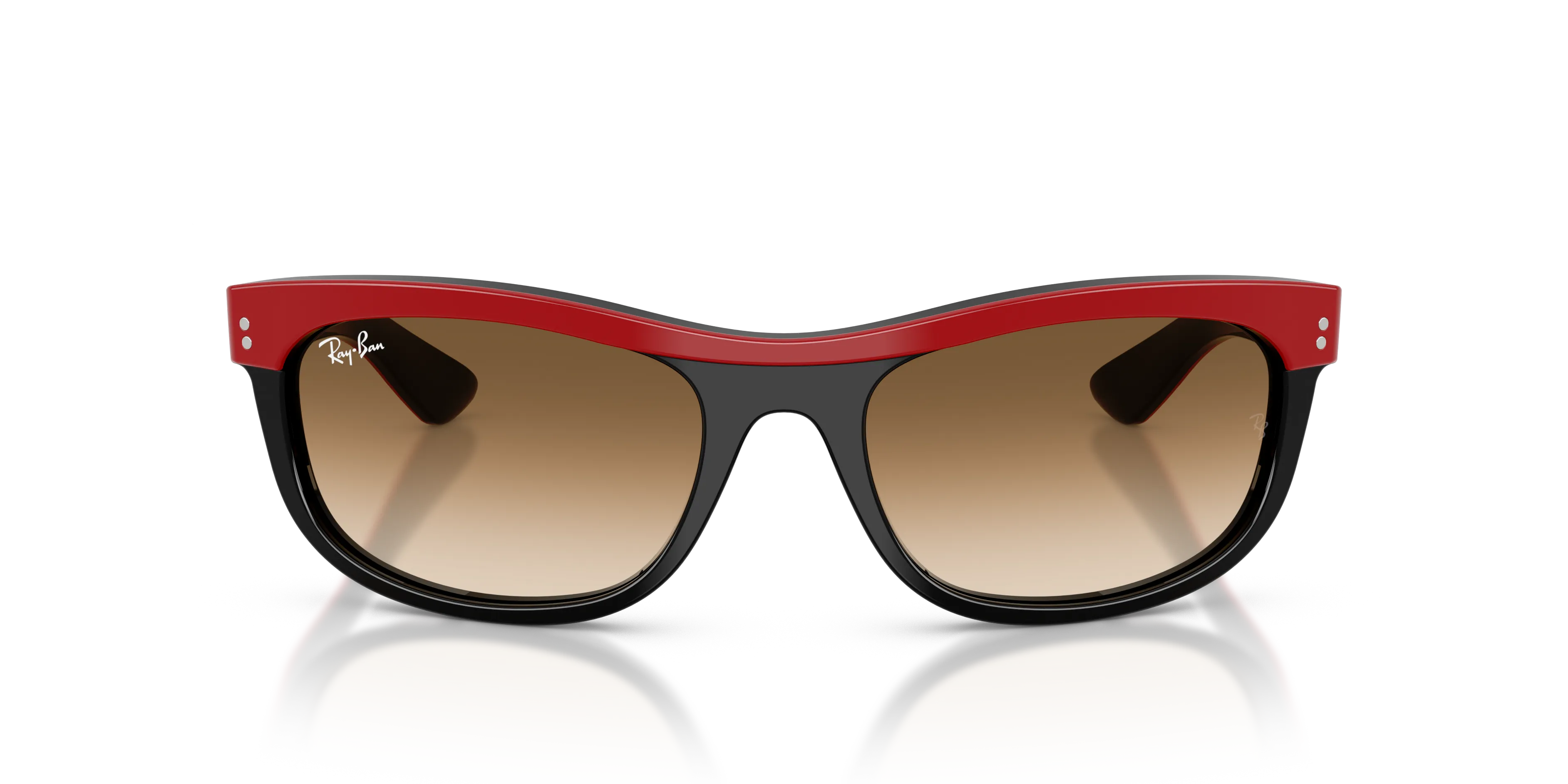 Ray - Ban RB2489 BALORAMA 955/51 Occhiali da sole Acetato Rosso Marrone Squadrata Normale Sfumato - immagine 3
