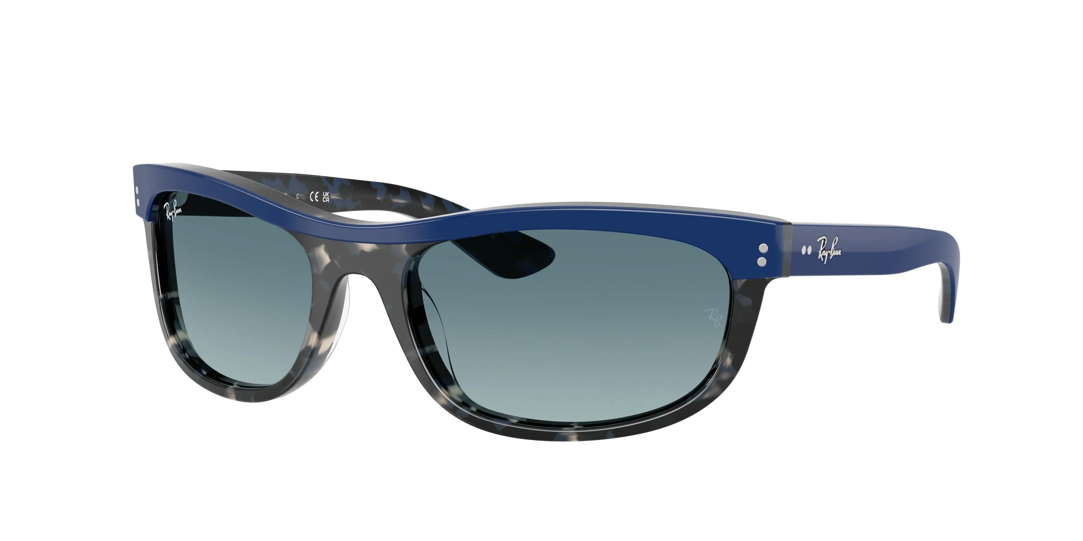 Ray - Ban RB2489 BALORAMA 14453M Occhiali da sole Acetato Blu Squadrata Normale Sfumato - immagine 1