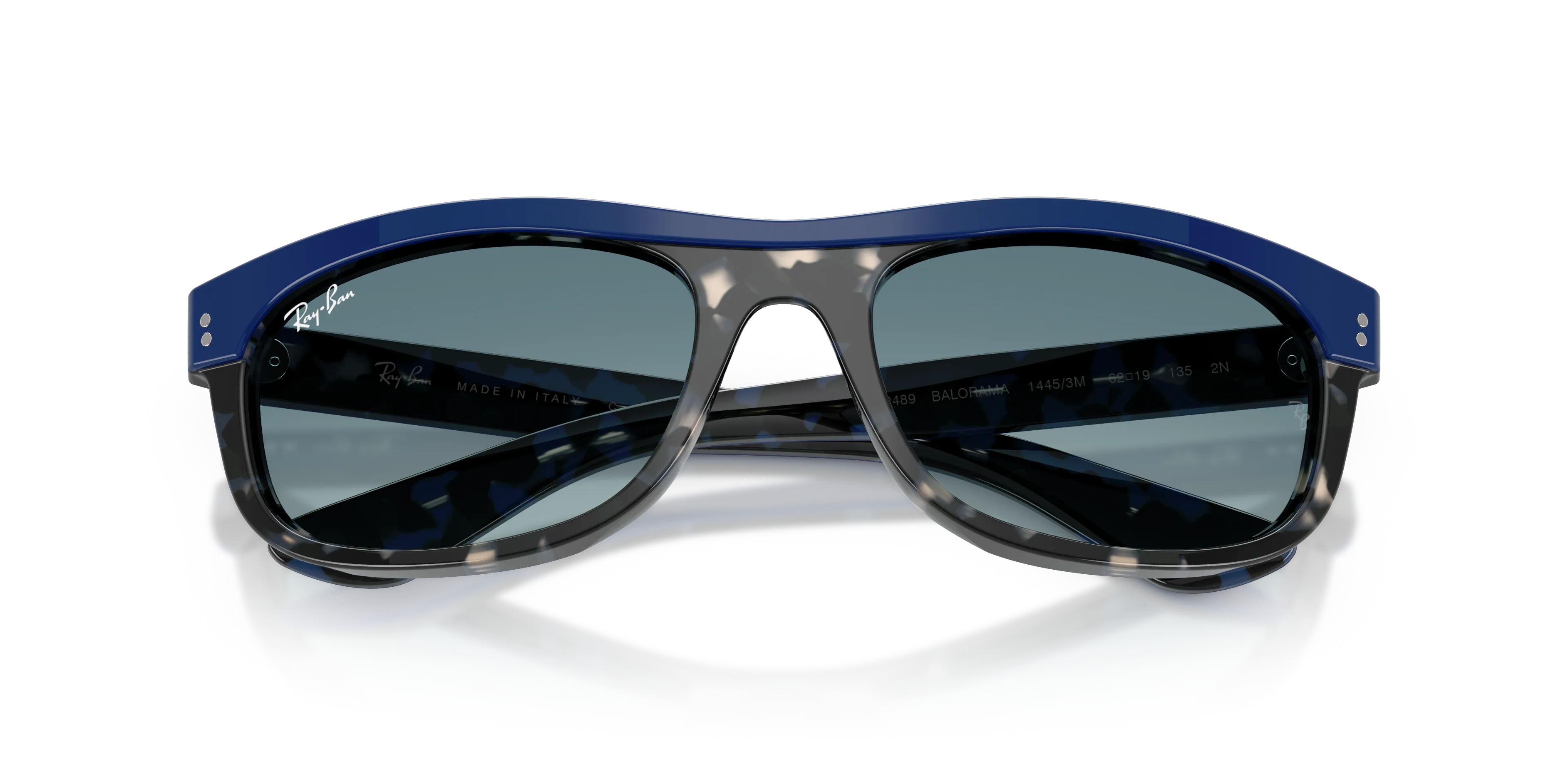 Ray - Ban RB2489 BALORAMA 14453M Occhiali da sole Acetato Blu Squadrata Normale Sfumato - immagine 2