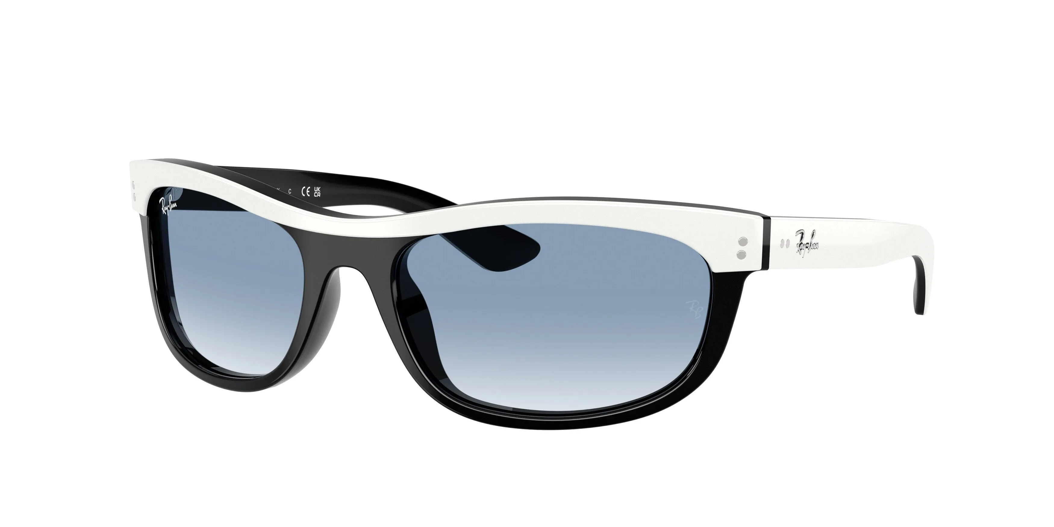 Ray - Ban RB2489 BALORAMA 14443F Occhiali da sole Acetato Bianco Blu Squadrata Normale Sfumato - immagine 1