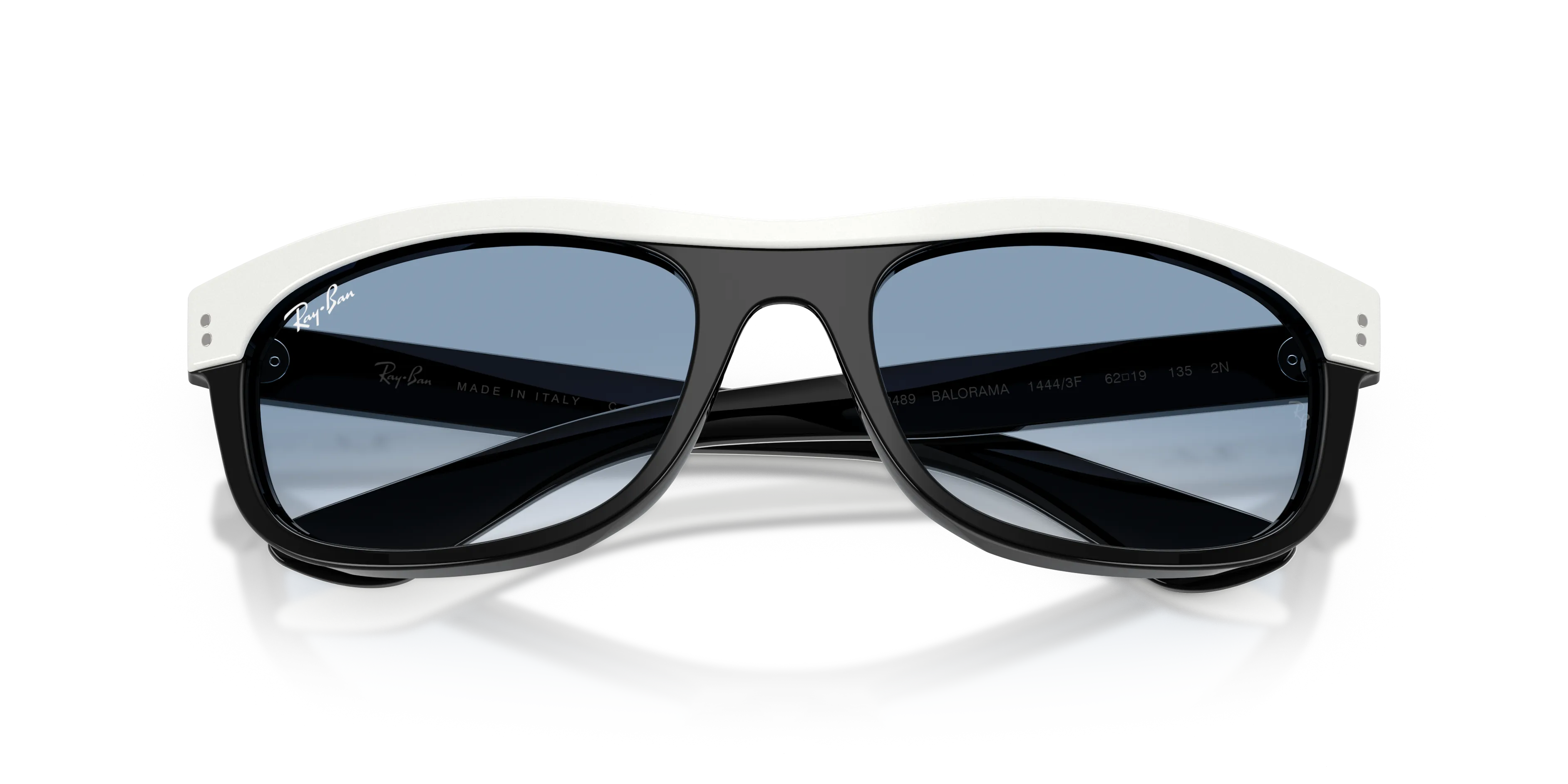 Ray - Ban RB2489 BALORAMA 14443F Occhiali da sole Acetato Bianco Blu Squadrata Normale Sfumato - immagine 2