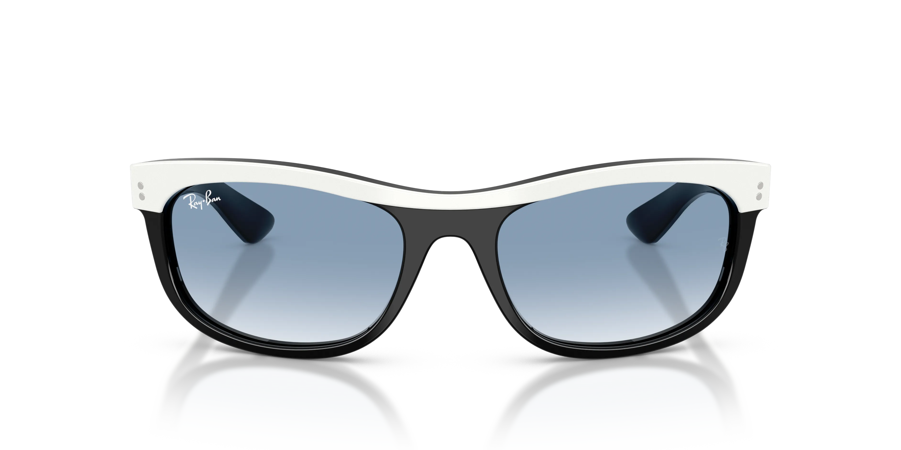 Ray - Ban RB2489 BALORAMA 14443F Occhiali da sole Acetato Bianco Blu Squadrata Normale Sfumato - immagine 3