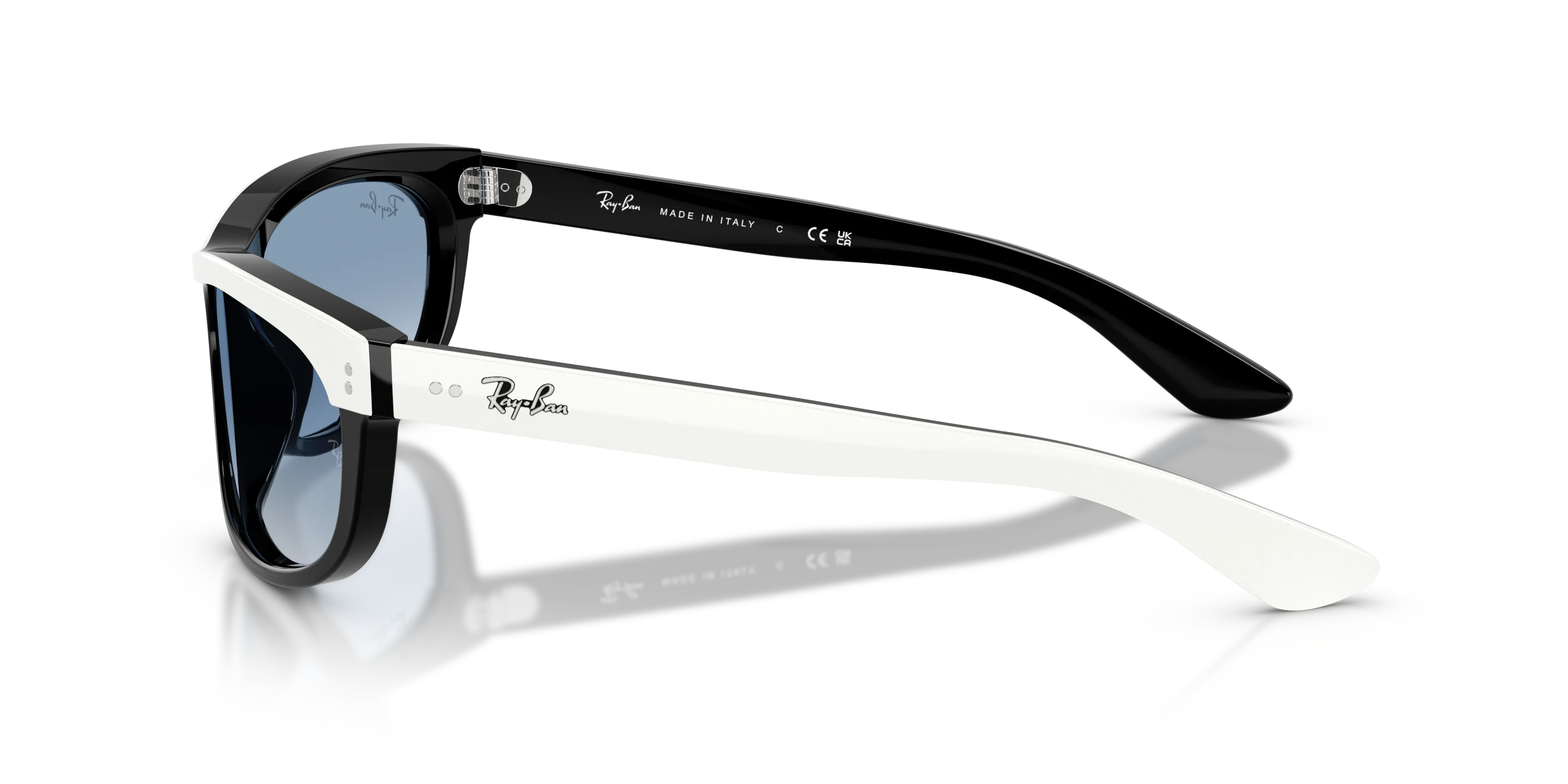 Ray - Ban RB2489 BALORAMA 14443F Occhiali da sole Acetato Bianco Blu Squadrata Normale Sfumato - immagine 4