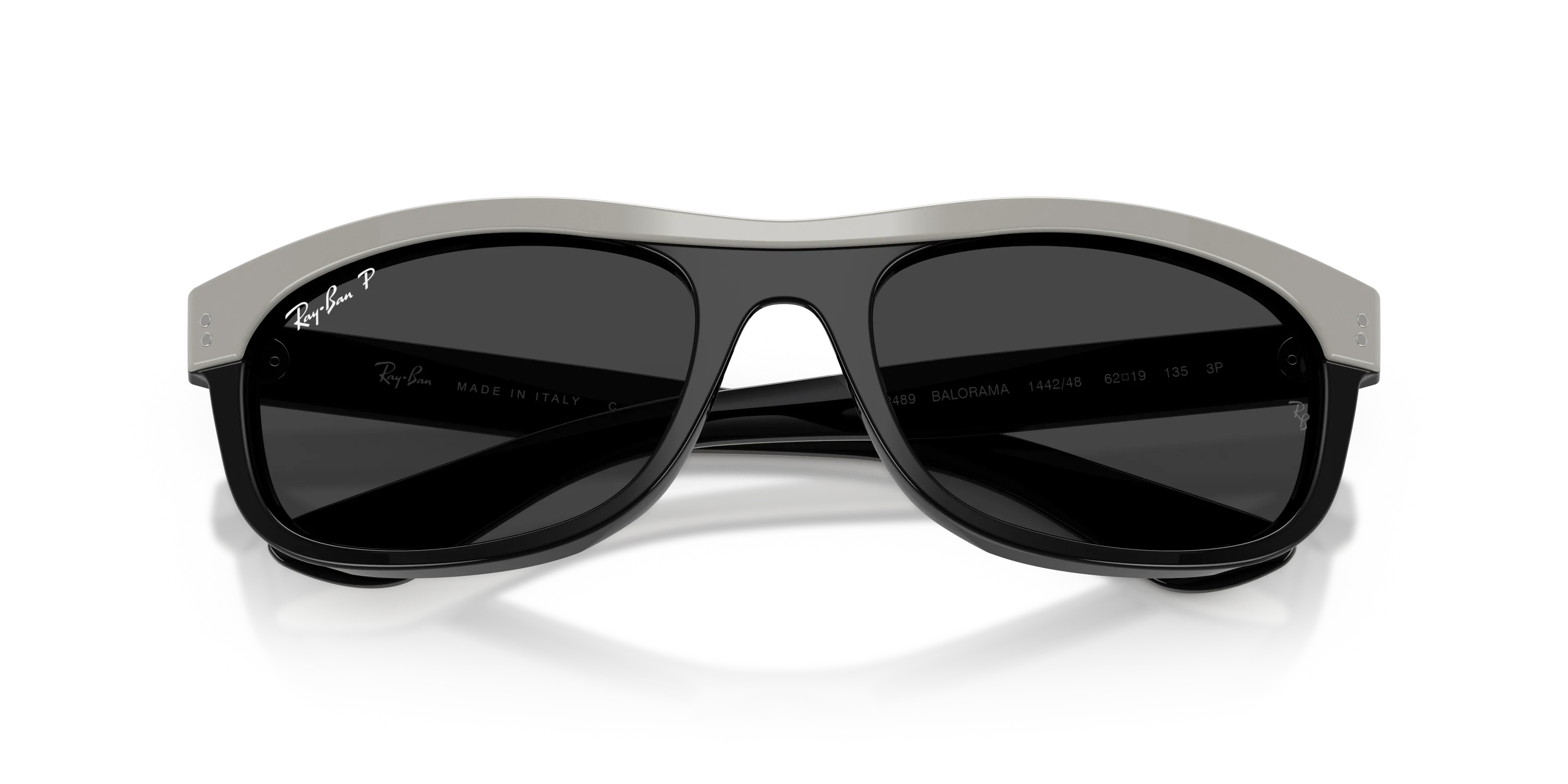 Ray - Ban RB2489 BALORAMA 144248 Occhiali da sole Acetato Grigio Grigio Squadrata Polarizzata - immagine 2