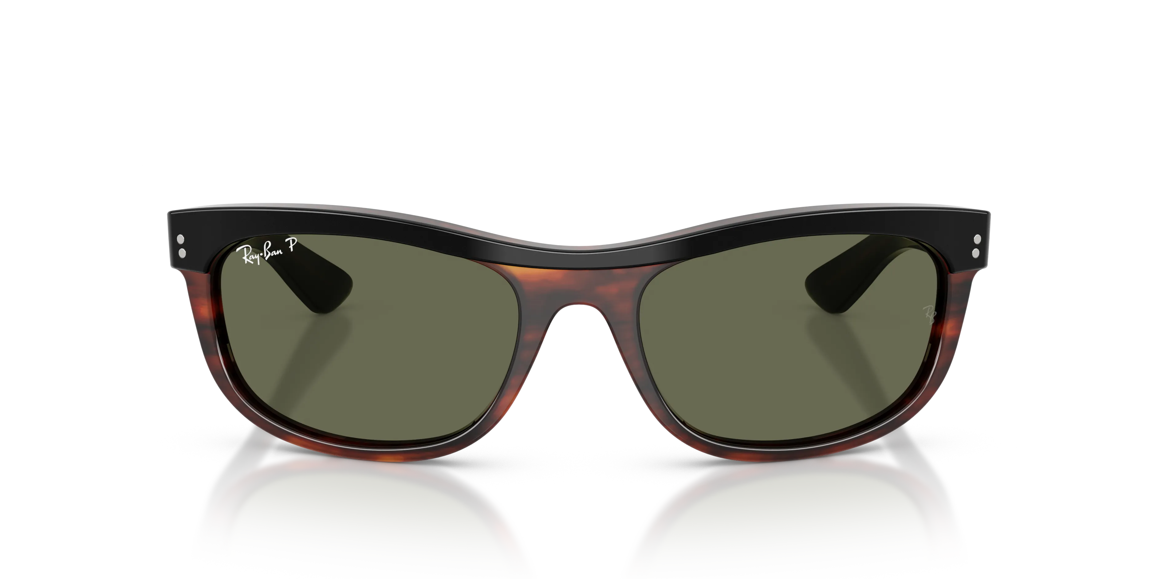 Ray - Ban RB2489 BALORAMA 144058 Occhiali da sole Acetato Nero Verde Squadrata Polarizzata - immagine 3