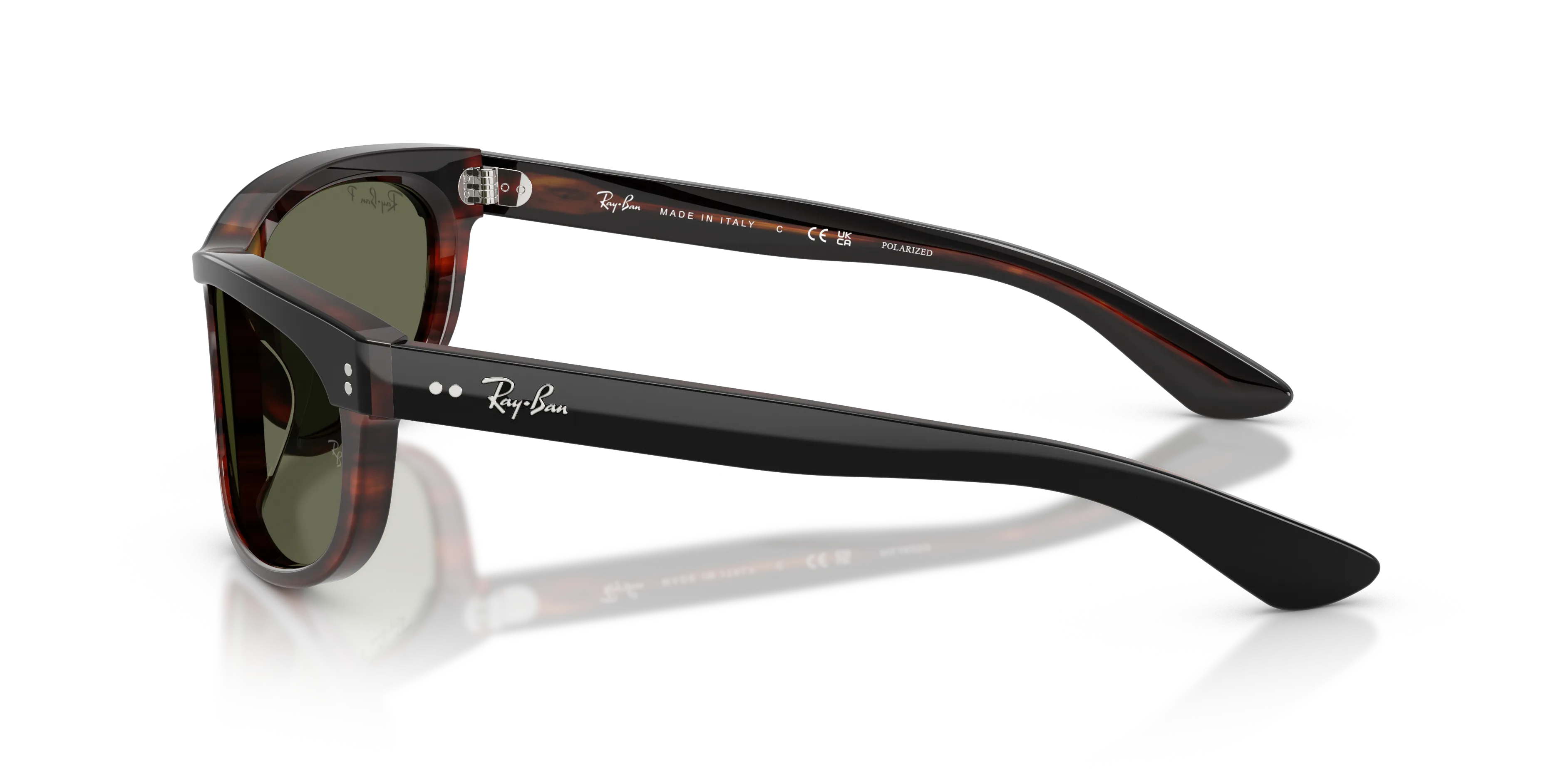 Ray - Ban RB2489 BALORAMA 144058 Occhiali da sole Acetato Nero Verde Squadrata Polarizzata - immagine 4