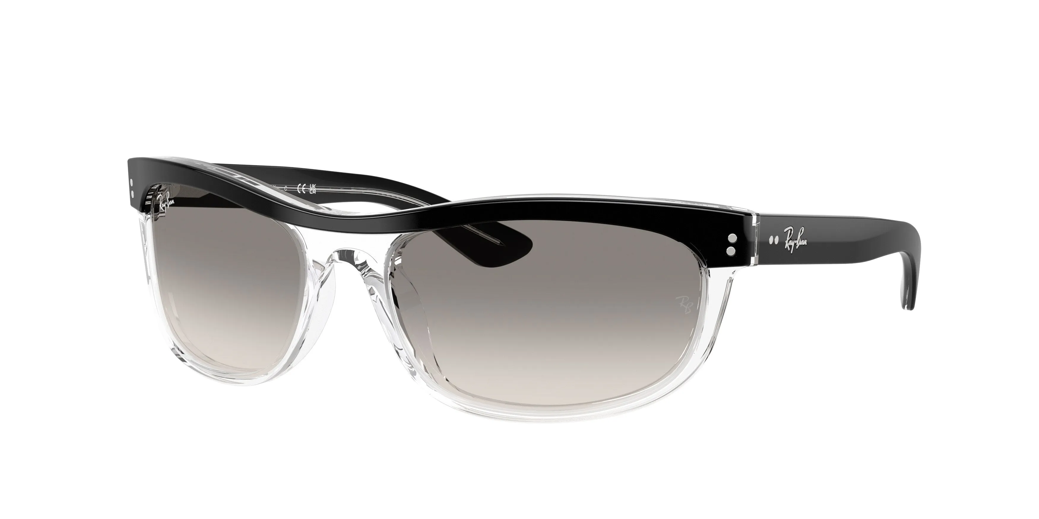 Ray - Ban RB2489 BALORAMA 129432 Occhiali da sole Acetato Nero Grigio Squadrata Normale Sfumato - immagine 1