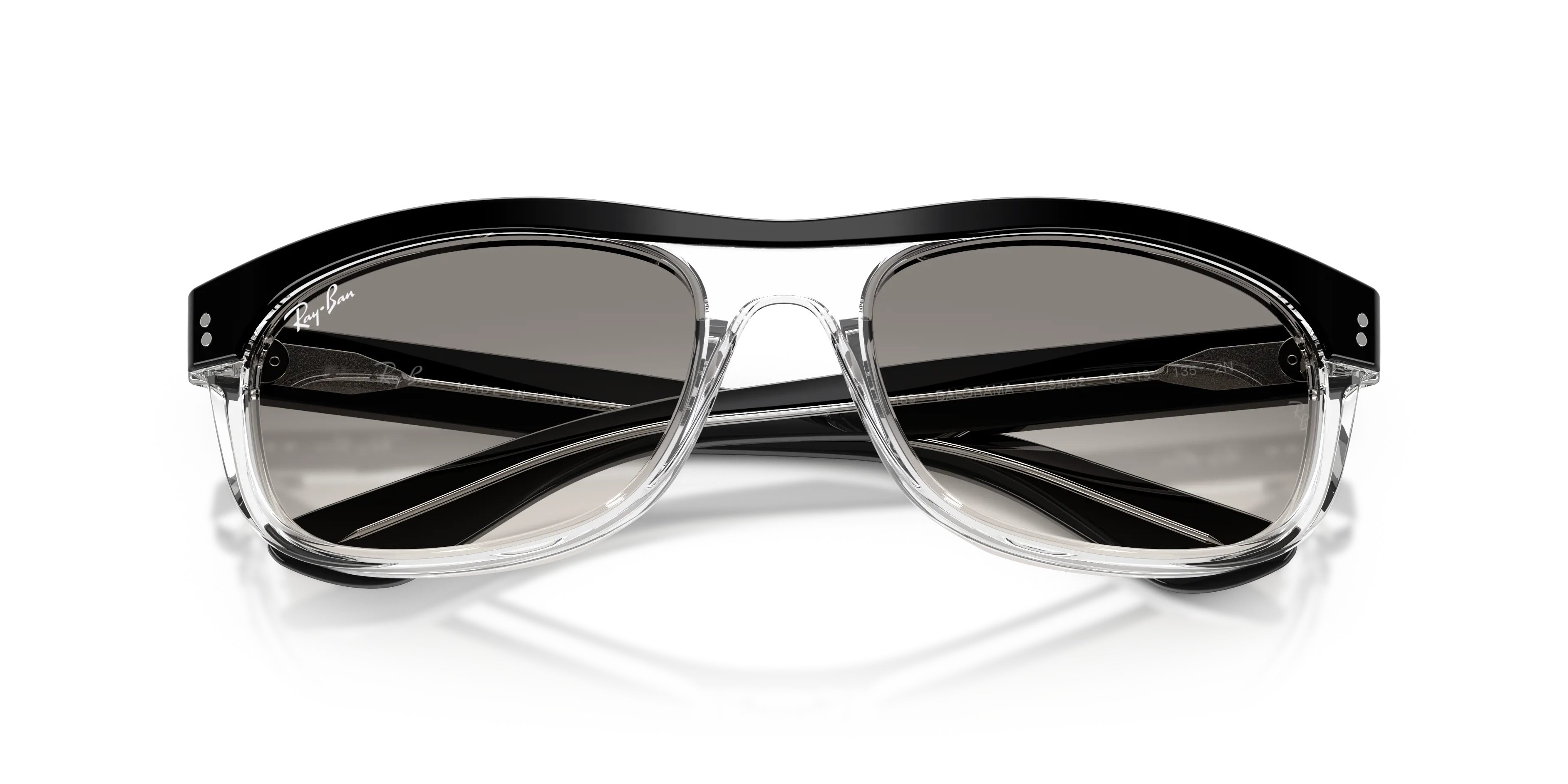 Ray - Ban RB2489 BALORAMA 129432 Occhiali da sole Acetato Nero Grigio Squadrata Normale Sfumato - immagine 2