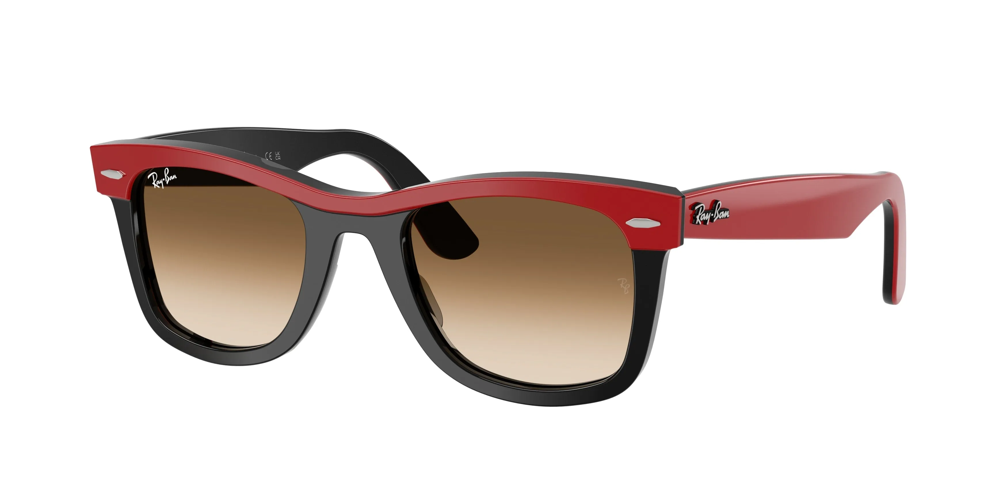 Ray - Ban RB2240 WAYFARER 955/51 Occhiali da sole Acetato Rosso Marrone Squadrata Normale Sfumato - immagine 1