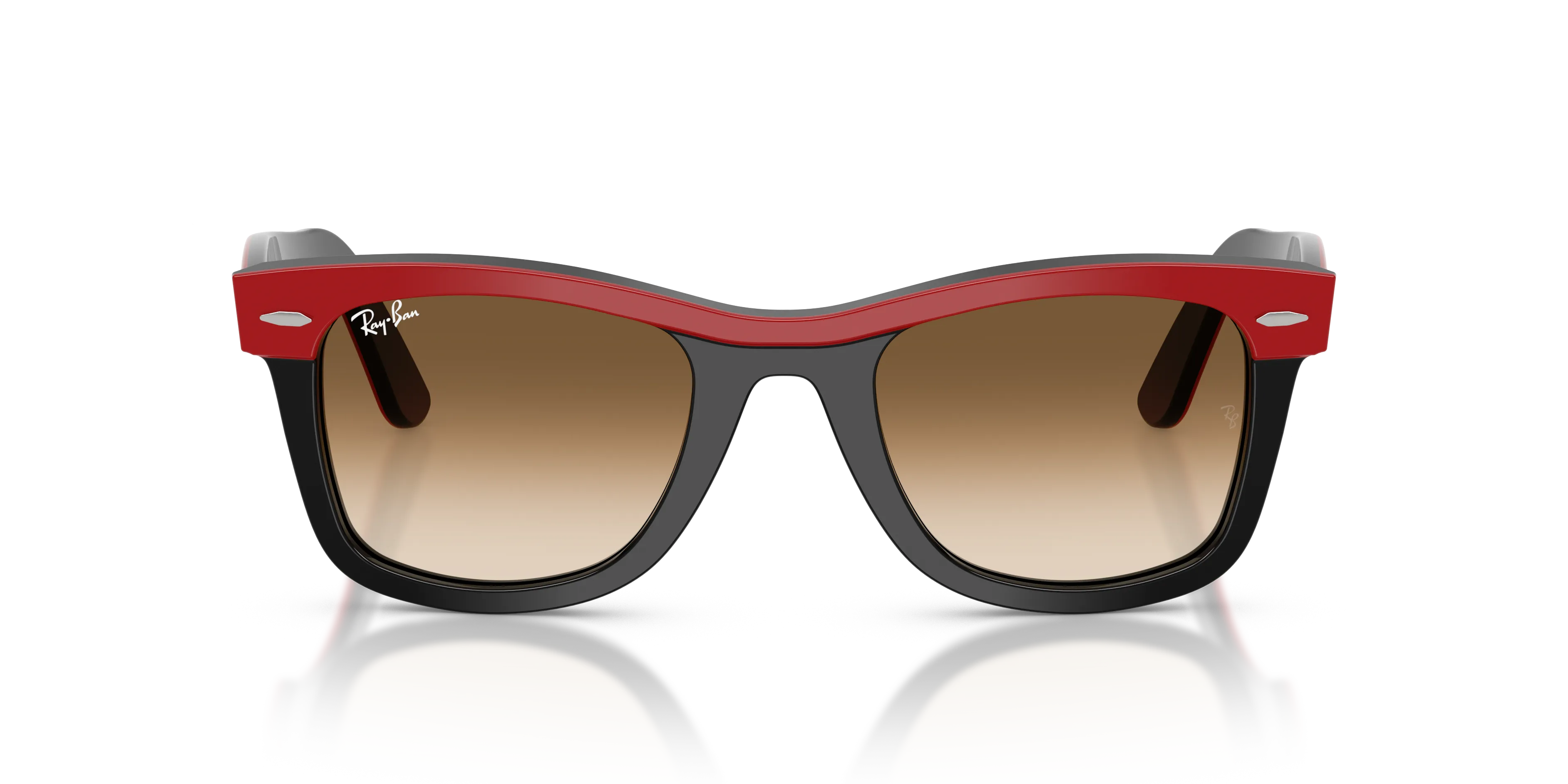Ray - Ban RB2240 WAYFARER 955/51 Occhiali da sole Acetato Rosso Marrone Squadrata Normale Sfumato - immagine 3