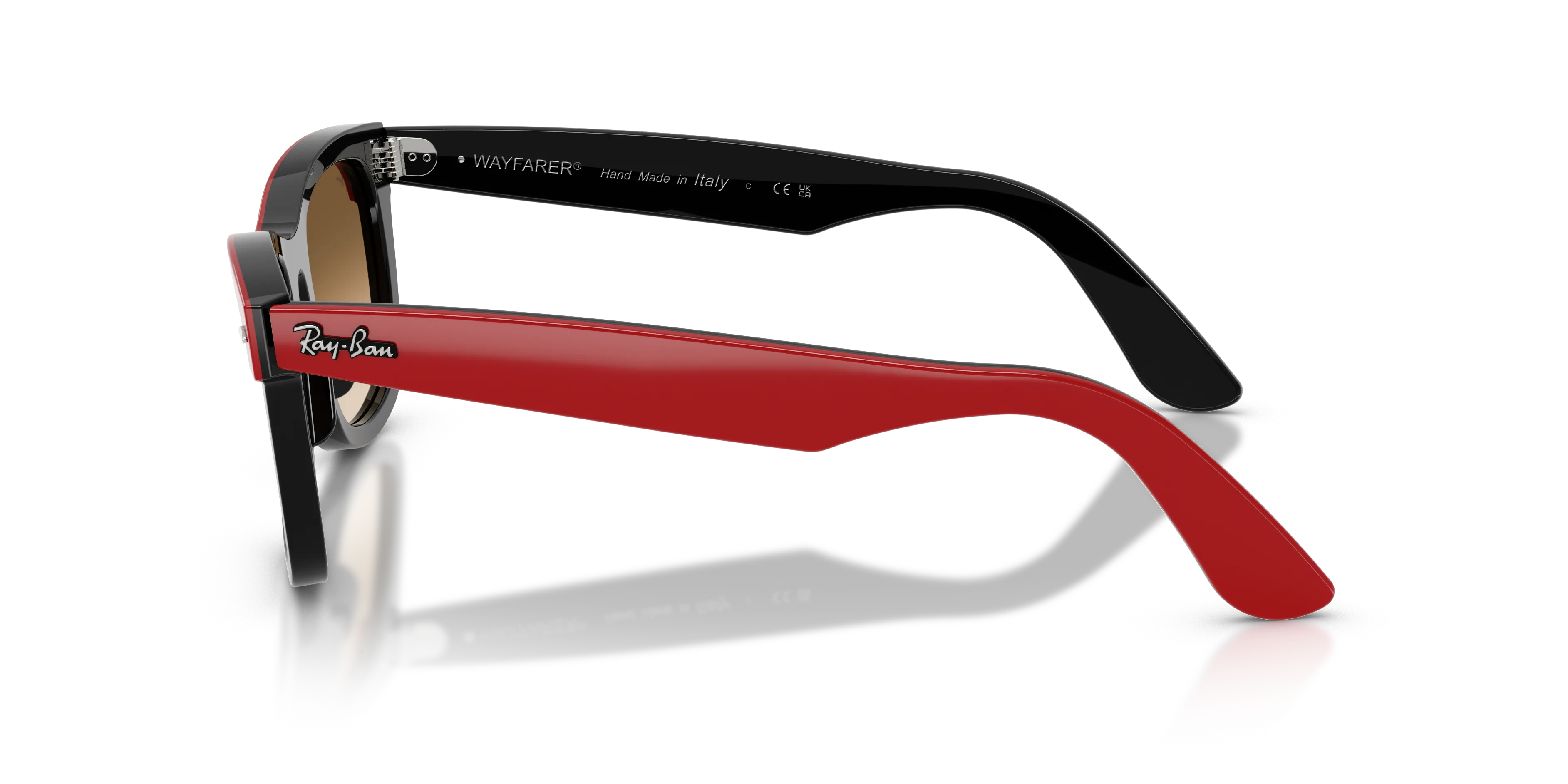 Ray - Ban RB2240 WAYFARER 955/51 Occhiali da sole Acetato Rosso Marrone Squadrata Normale Sfumato - immagine 4