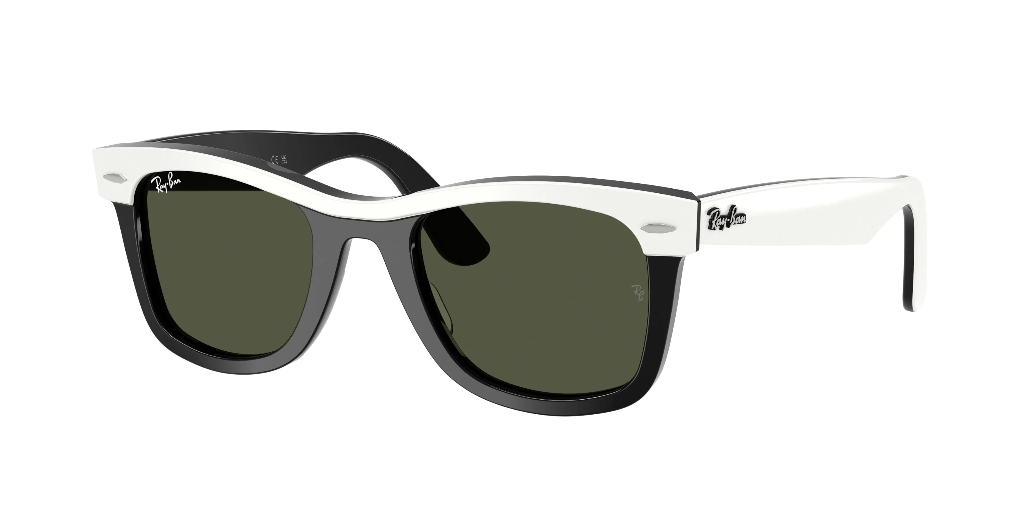 Ray - Ban RB2240 WAYFARER 144431 Occhiali da sole Acetato Bianco Verde Squadrata Normale - immagine 1