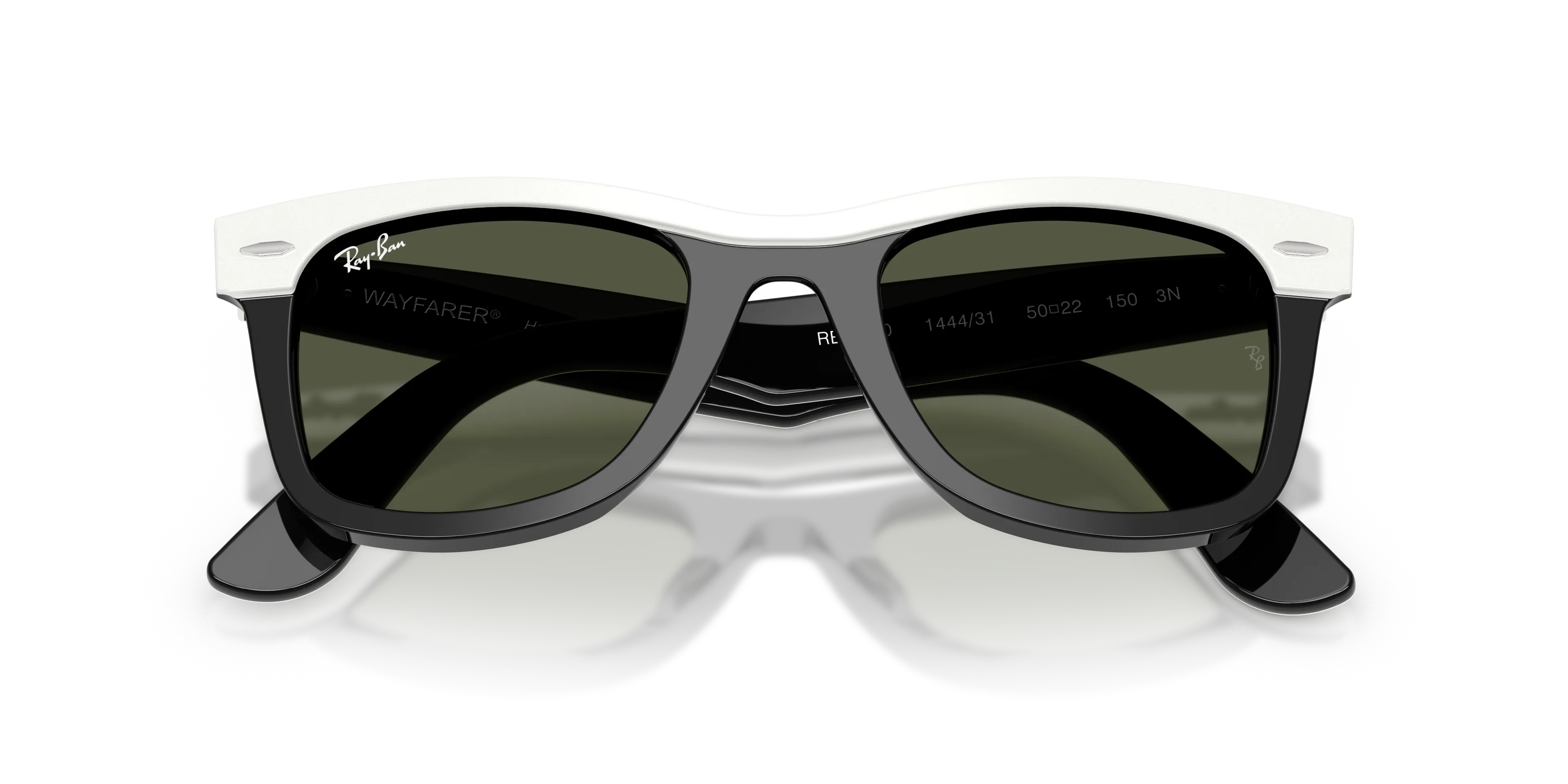 Ray - Ban RB2240 WAYFARER 144431 Occhiali da sole Acetato Bianco Verde Squadrata Normale - immagine 2
