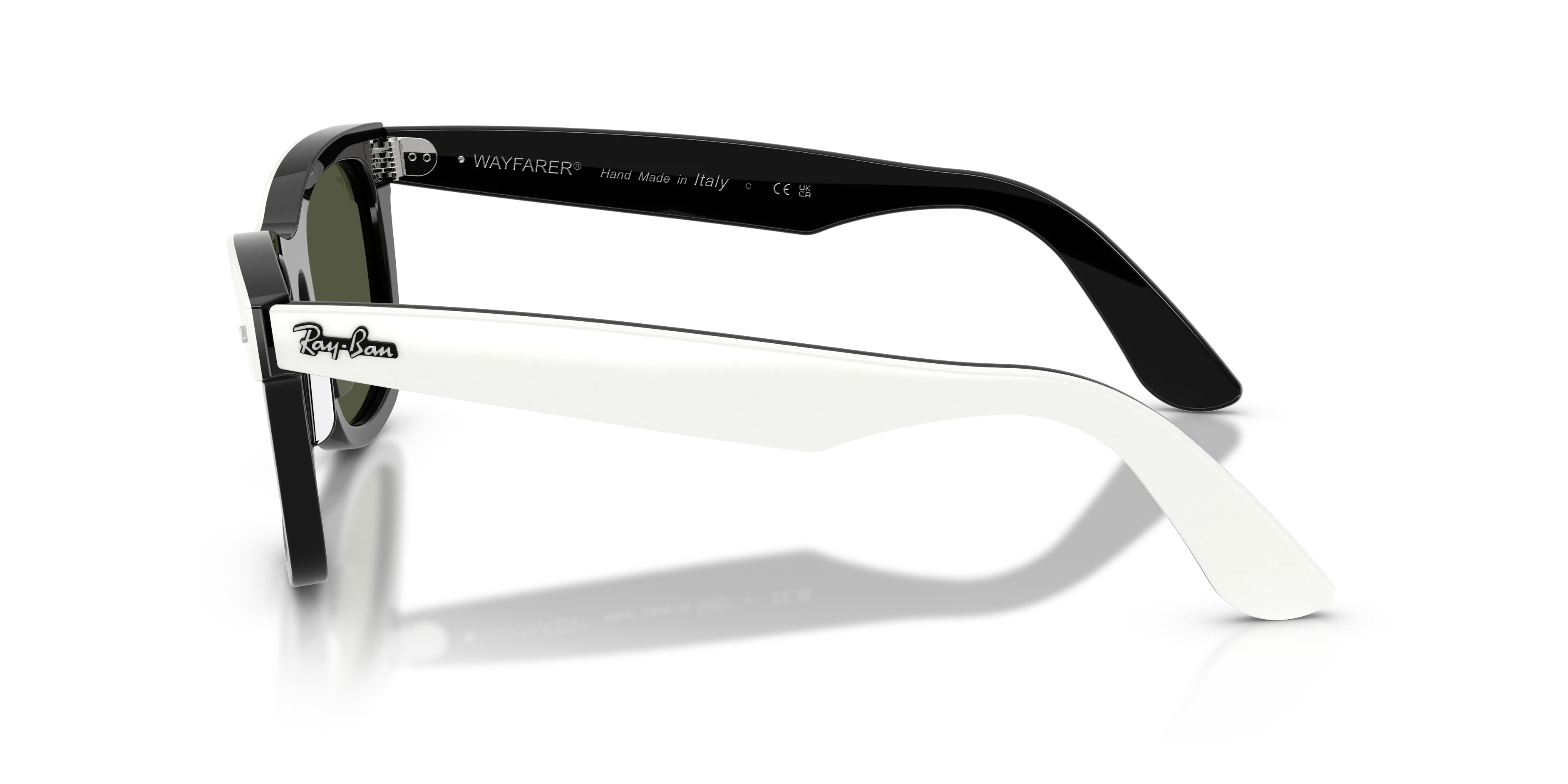 Ray - Ban RB2240 WAYFARER 144431 Occhiali da sole Acetato Bianco Verde Squadrata Normale - immagine 4