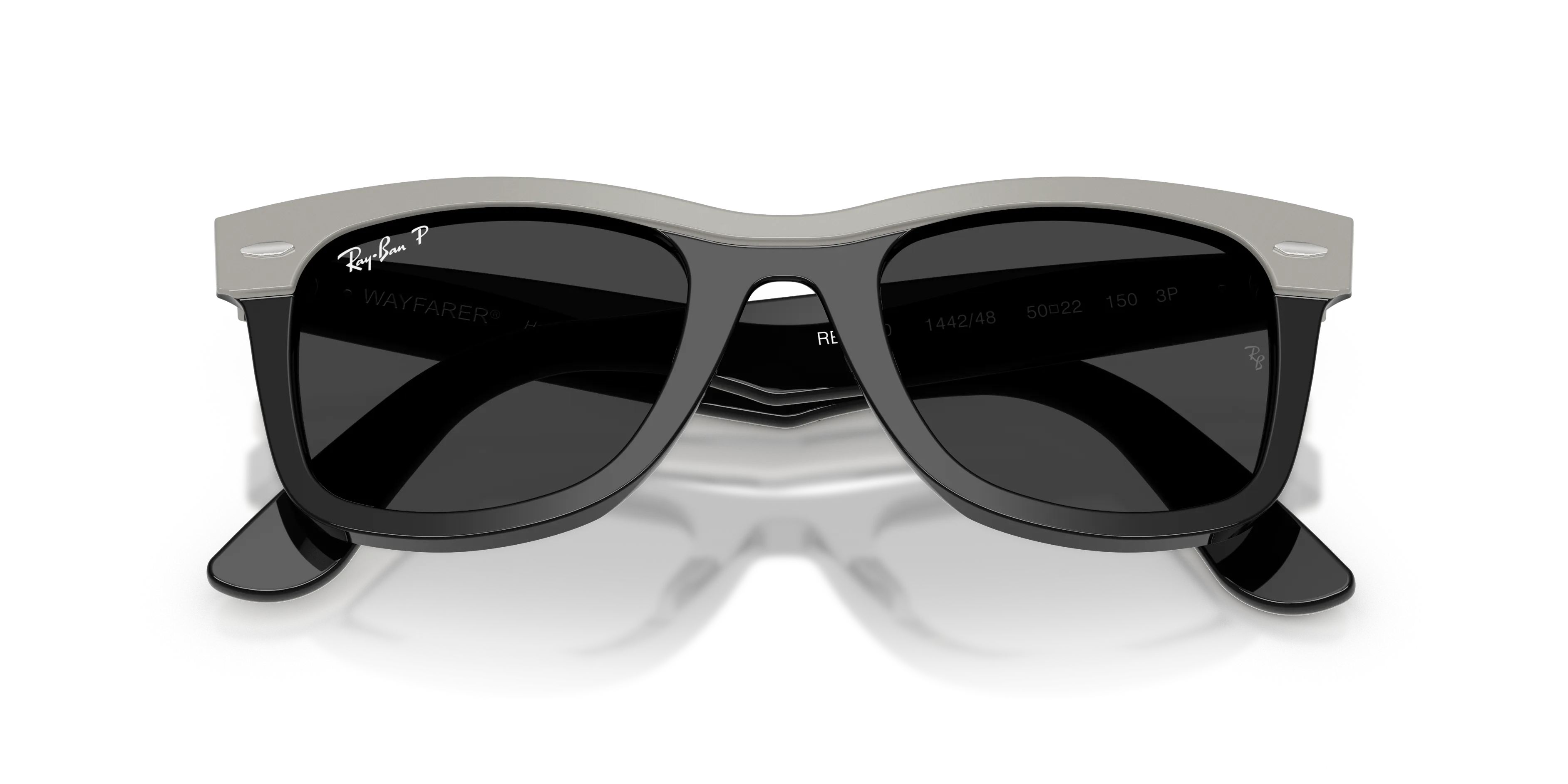 Ray - Ban RB2240 WAYFARER 144248 Occhiali da sole Acetato Grigio Grigio Squadrata Polarizzata - immagine 2