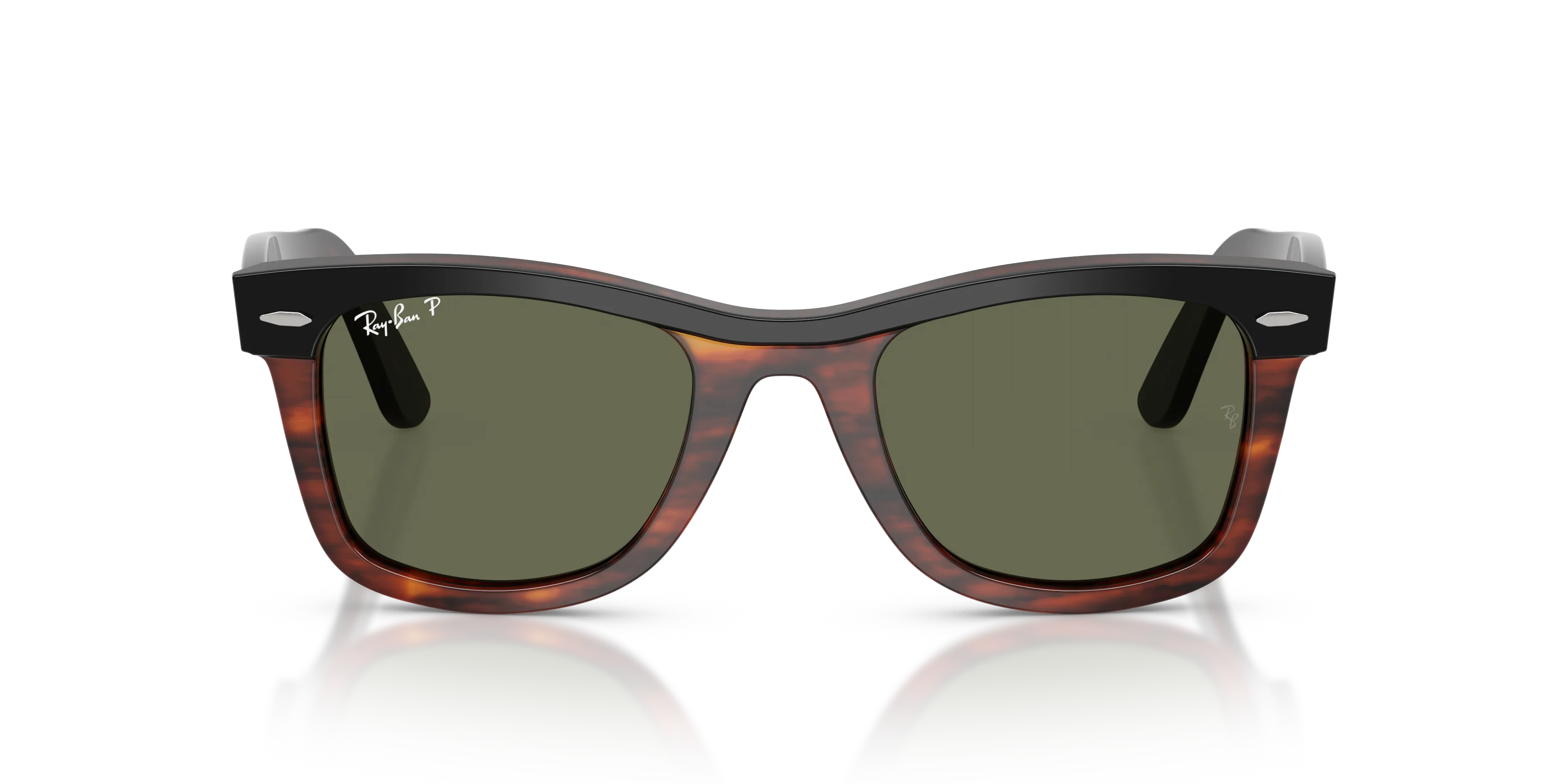 Ray - Ban RB2240 WAYFARER 144058 Occhiali da sole Acetato Nero Verde Squadrata Polarizzata - immagine 3