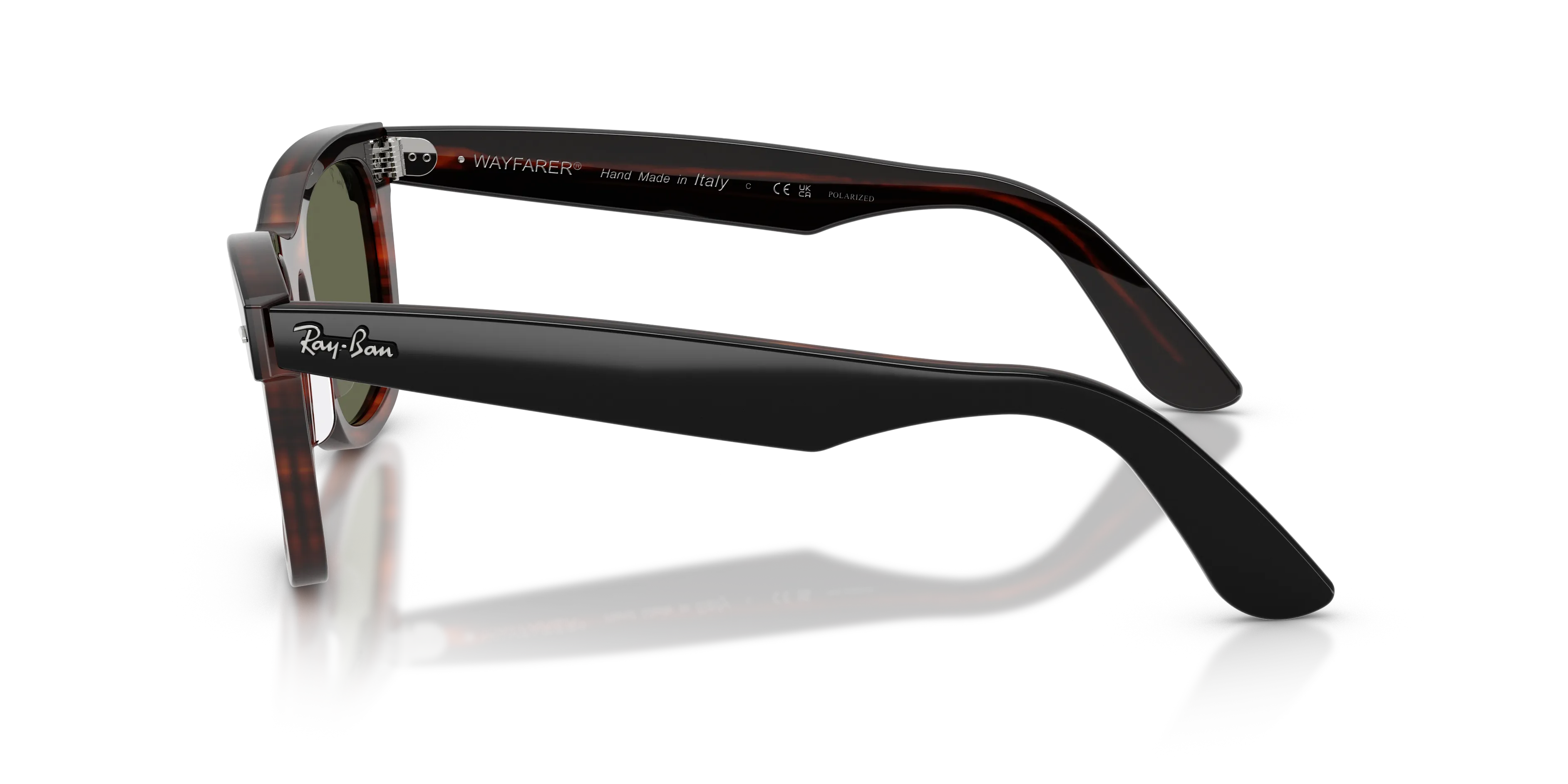 Ray - Ban RB2240 WAYFARER 144058 Occhiali da sole Acetato Nero Verde Squadrata Polarizzata - immagine 4