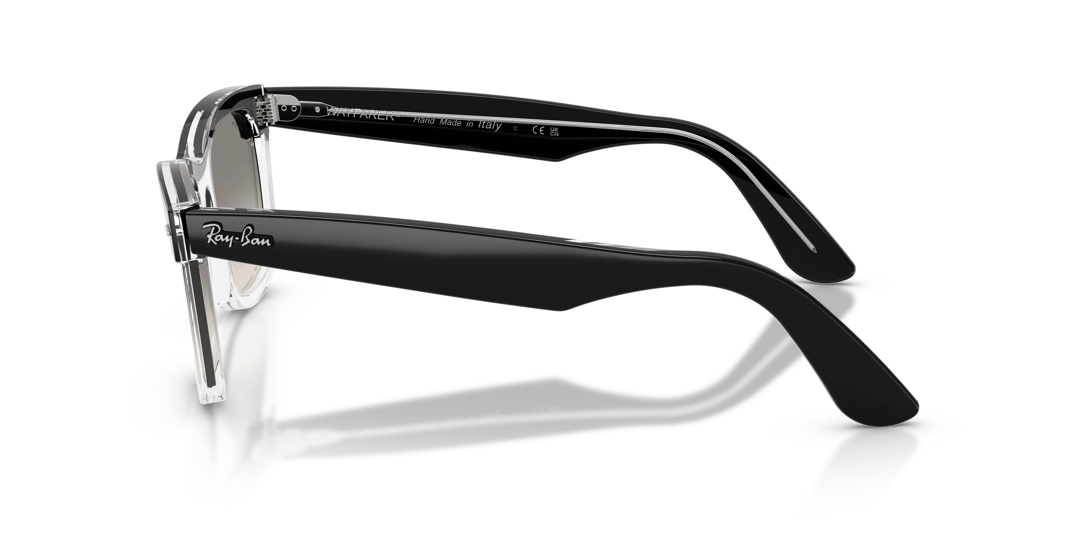 Ray - Ban RB2240 WAYFARER 129432 Occhiali da sole Acetato Nero Grigio Squadrata Normale Sfumato - immagine 4