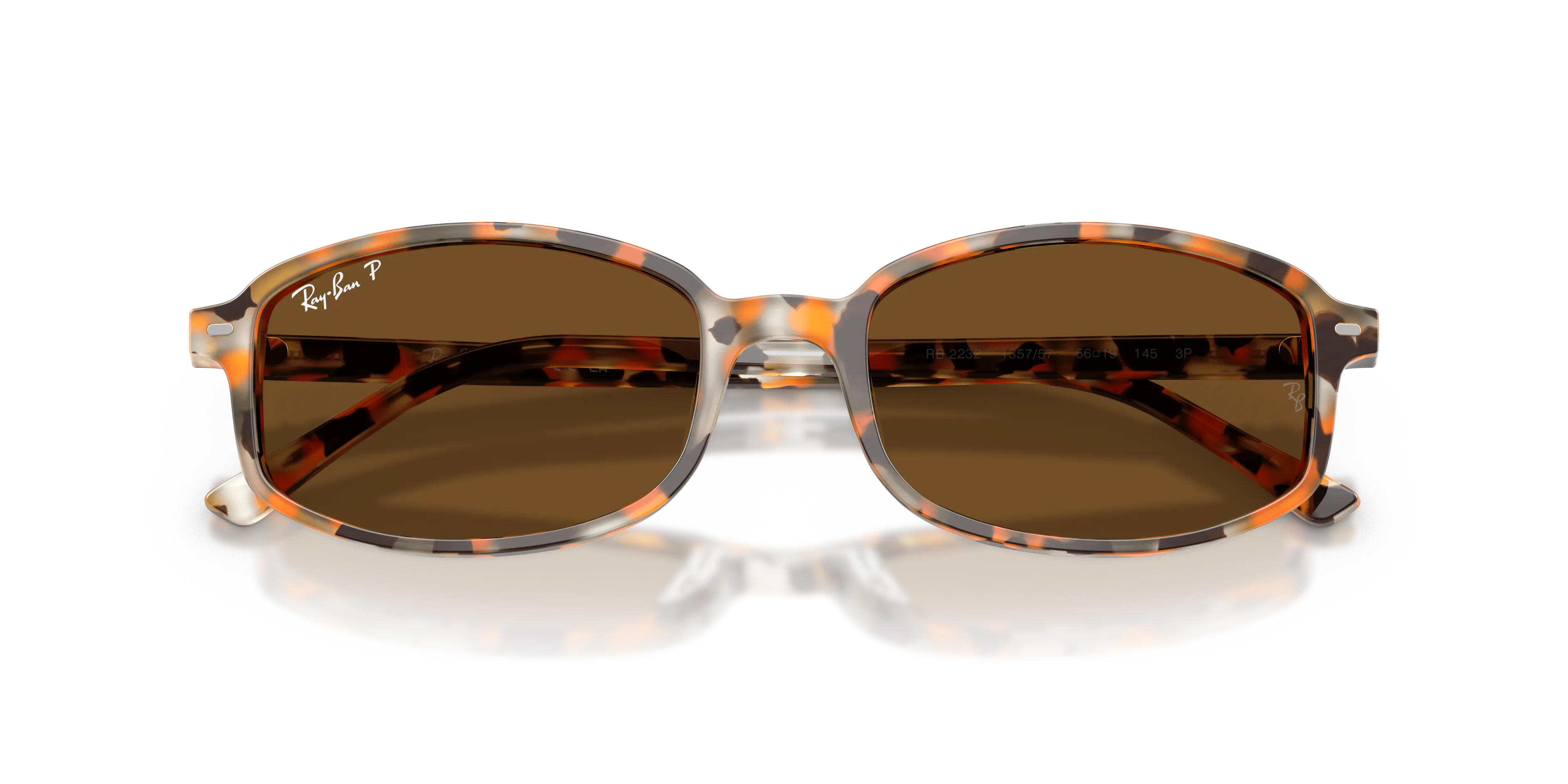 Ray - Ban RB2232 135757 Occhiali da sole Acetato Marrone Marrone Geometrica Polarizzata - immagine 2