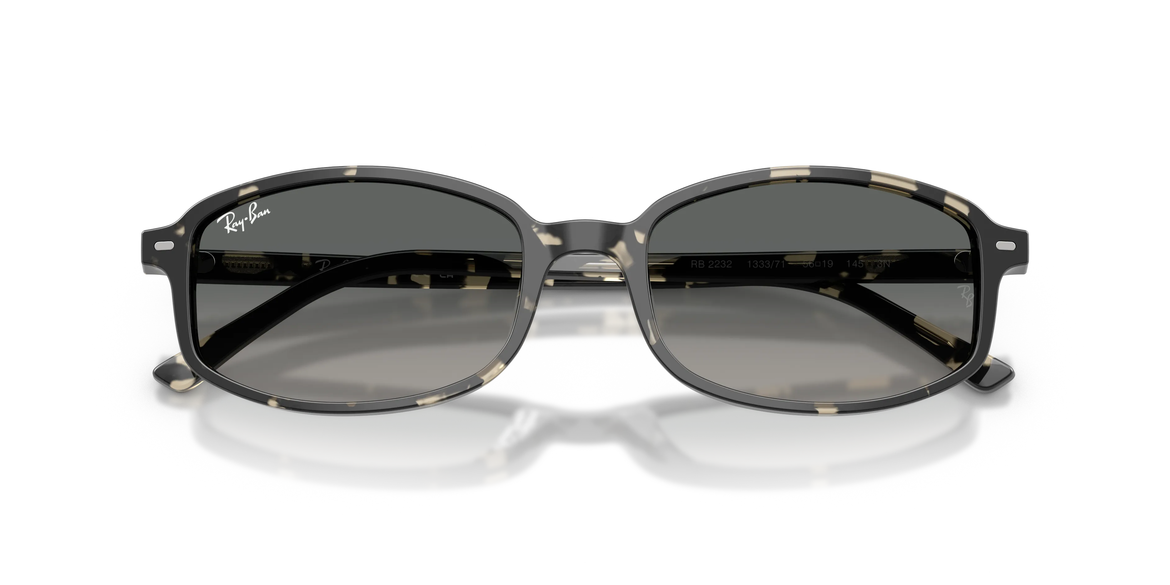 Ray - Ban RB2232 133371 Occhiali da sole Acetato Tartaruga Grigio Geometrica Normale Sfumato - immagine 2