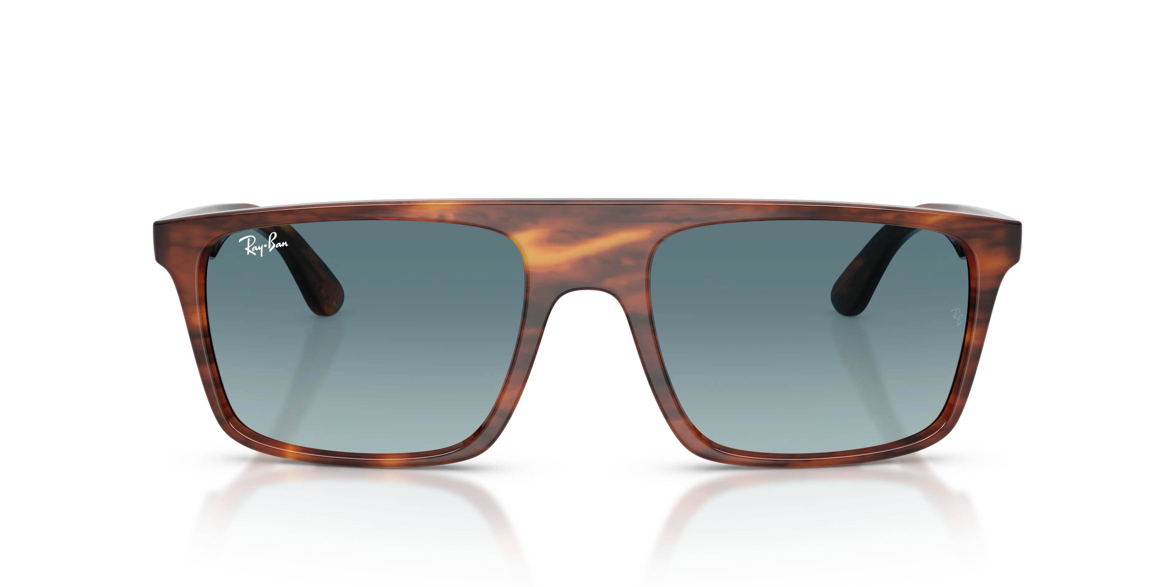Ray - Ban RB2222 954/3M Occhiali da sole Acetato Marrone Squadrata Normale Sfumato - immagine 3
