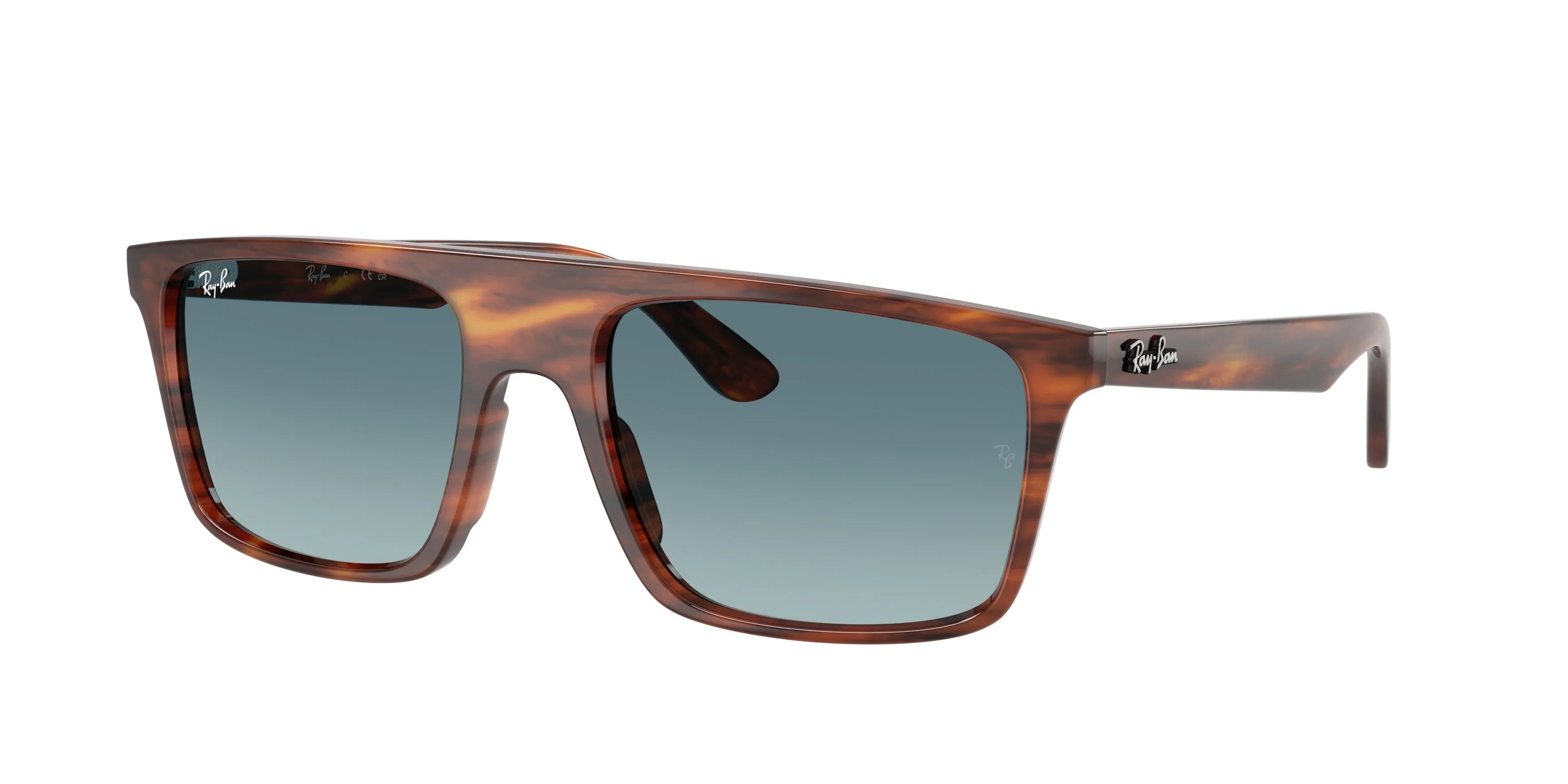 Ray - Ban RB2222 954/3M Occhiali da sole Acetato Marrone Squadrata Normale Sfumato - immagine 1