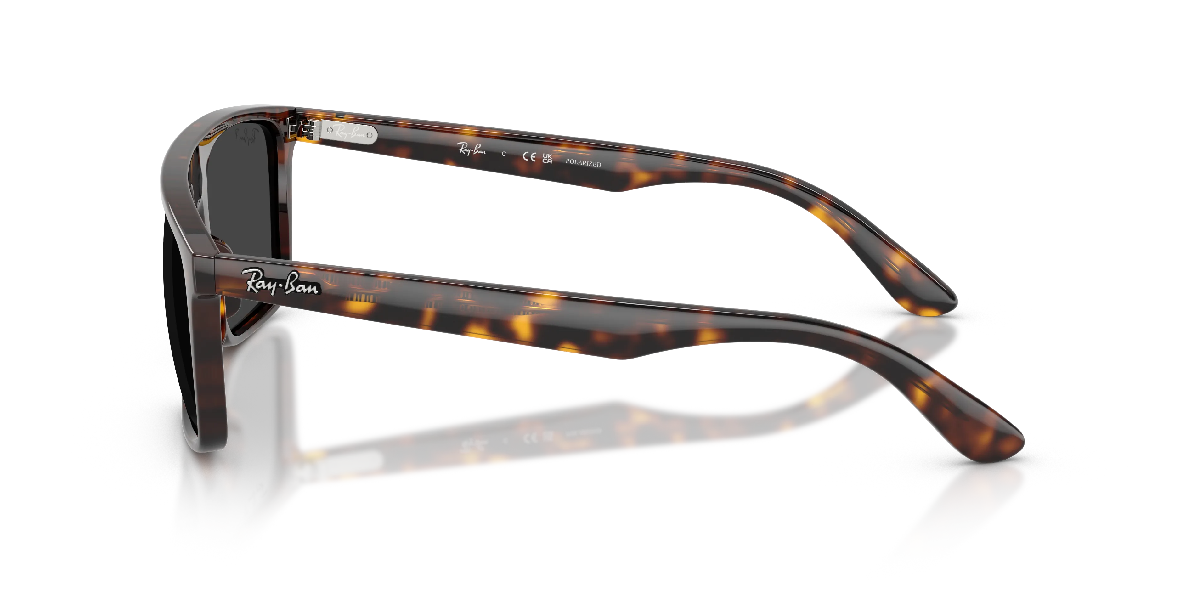 Ray - Ban RB2222 902/48 Occhiali da sole Acetato Tartaruga Grigio Squadrata Polarizzata - immagine 4