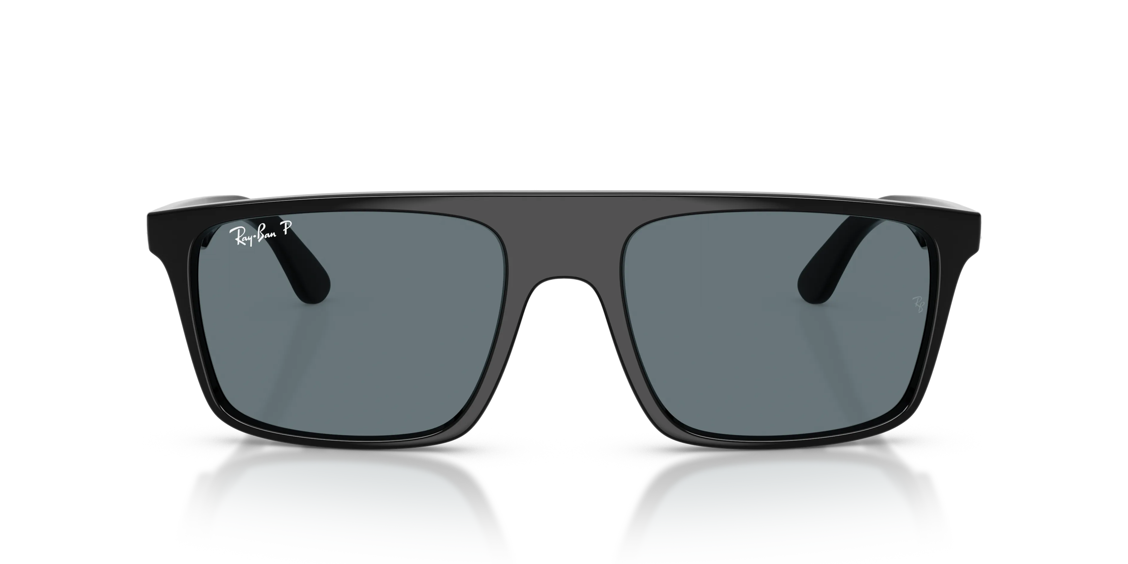 Ray - Ban RB2222 901/3R Occhiali da sole Acetato Nero Blu Squadrata Polarizzata - immagine 3