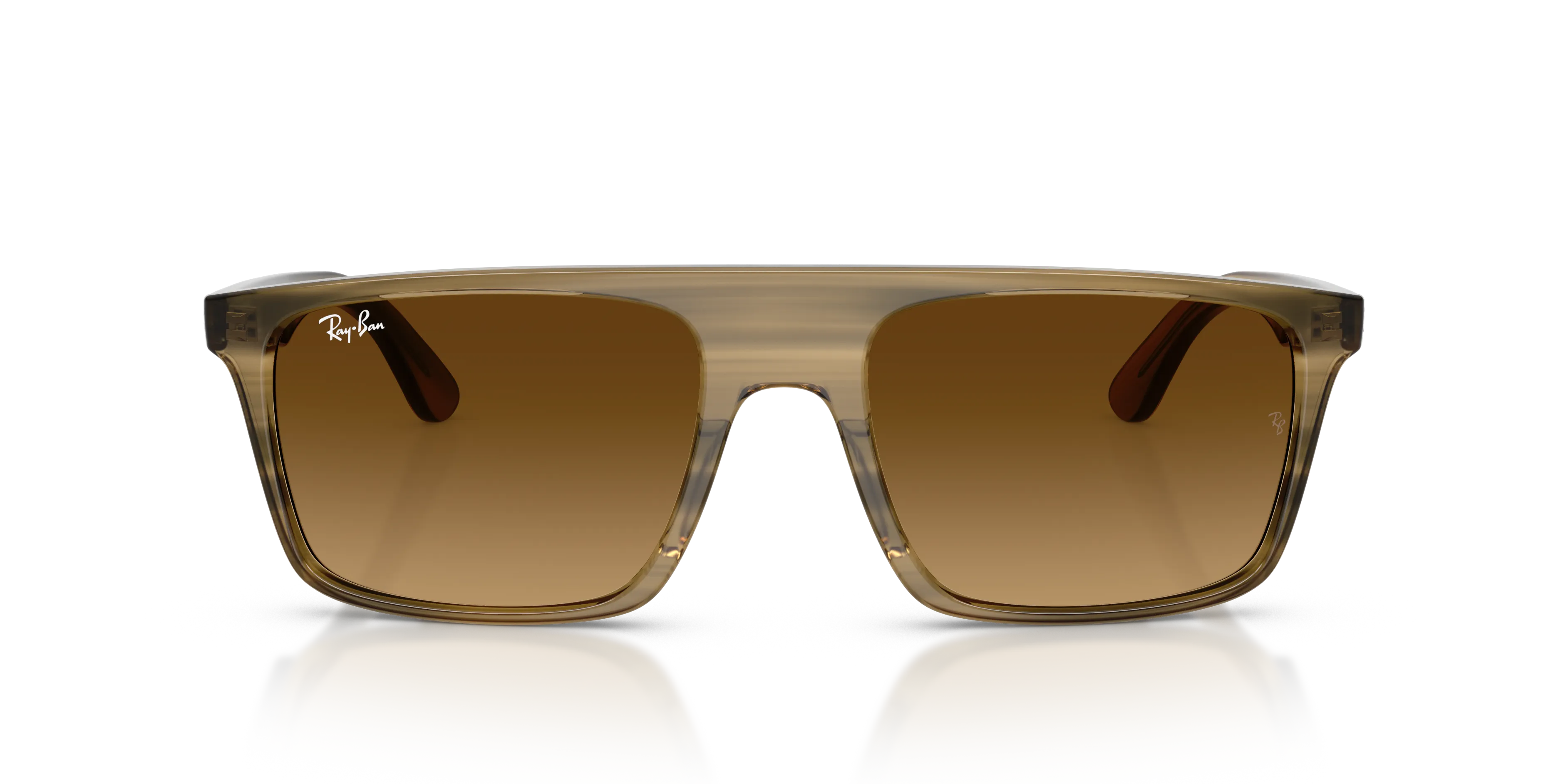 Ray - Ban RB2222 143985 Occhiali da sole Acetato Verde Marrone Squadrata Normale Sfumato - immagine 3