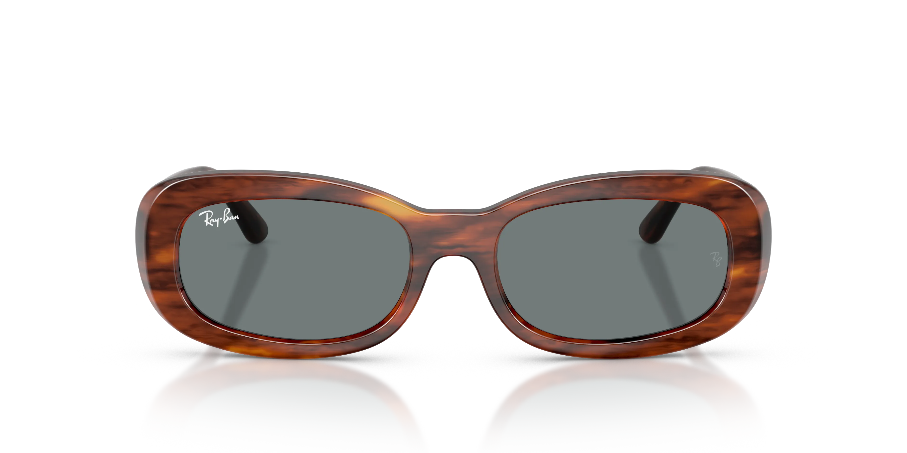Ray - Ban RB2221 954/62 Occhiali da sole Acetato Marrone Blu Rotonda Normale - immagine 3