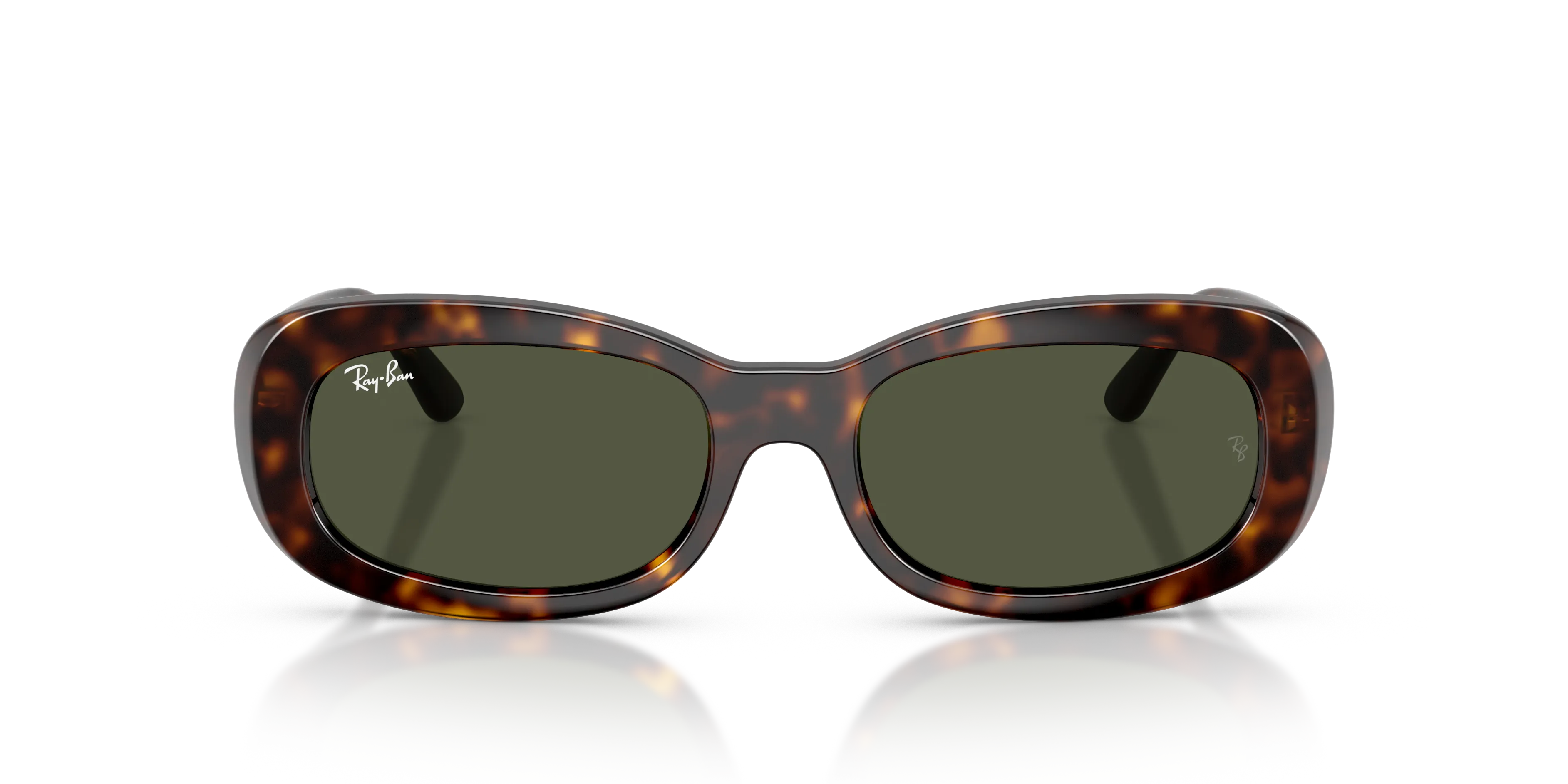 Ray - Ban RB2221 902/31 Occhiali da sole Acetato Tartaruga Verde Rotonda Normale - immagine 3
