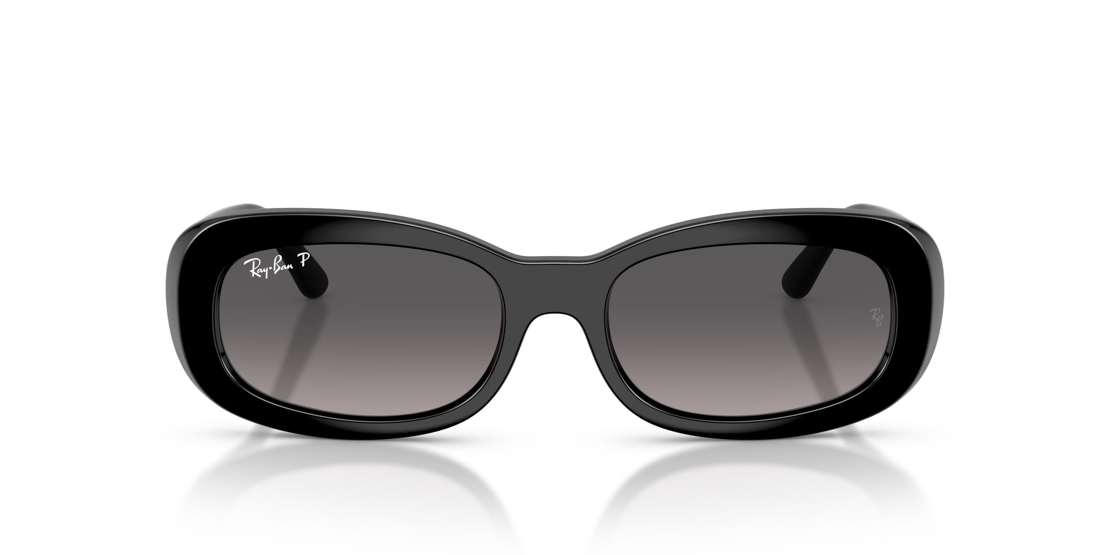 Ray - Ban RB2221 901/M3 Occhiali da sole Acetato Nero Grigio Rotonda Polarizzata Sfumato - immagine 3