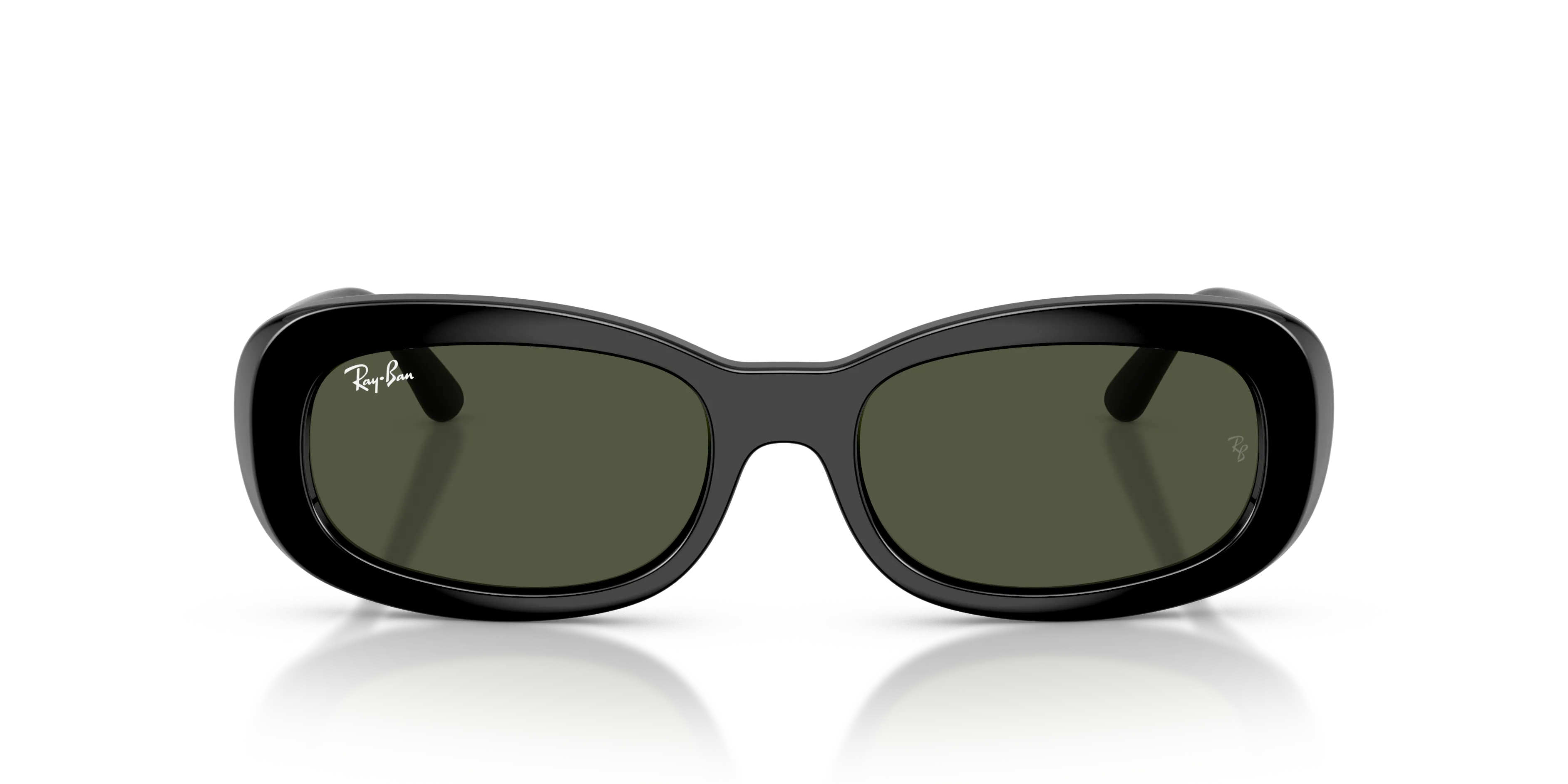 Ray - Ban RB2221 901/31 Occhiali da sole Acetato Nero Verde Rotonda Normale - immagine 3