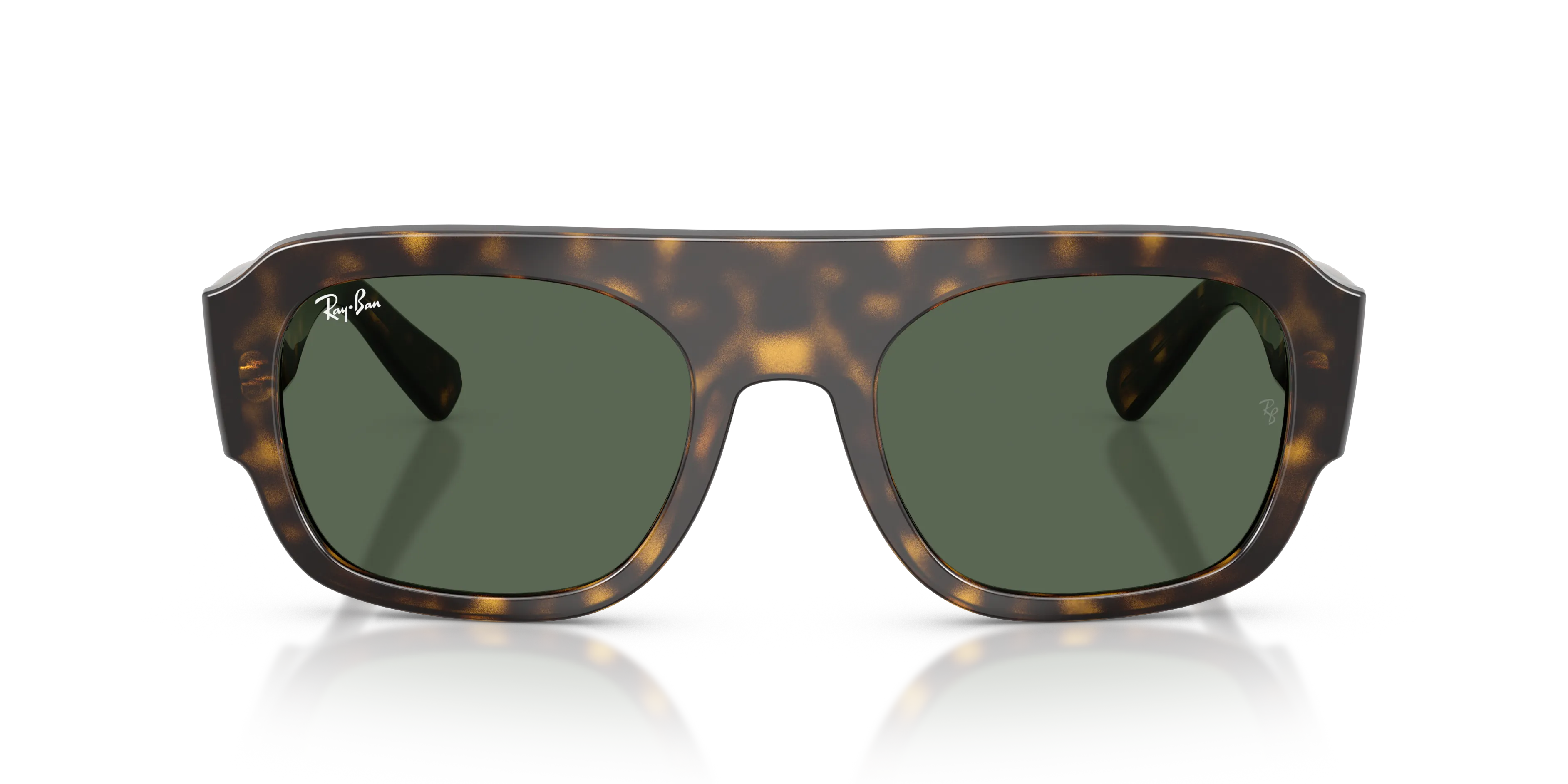 Ray - Ban RB2218 679071 Occhiali da sole Acetato Tartaruga Verde Geometrica Normale - immagine 3