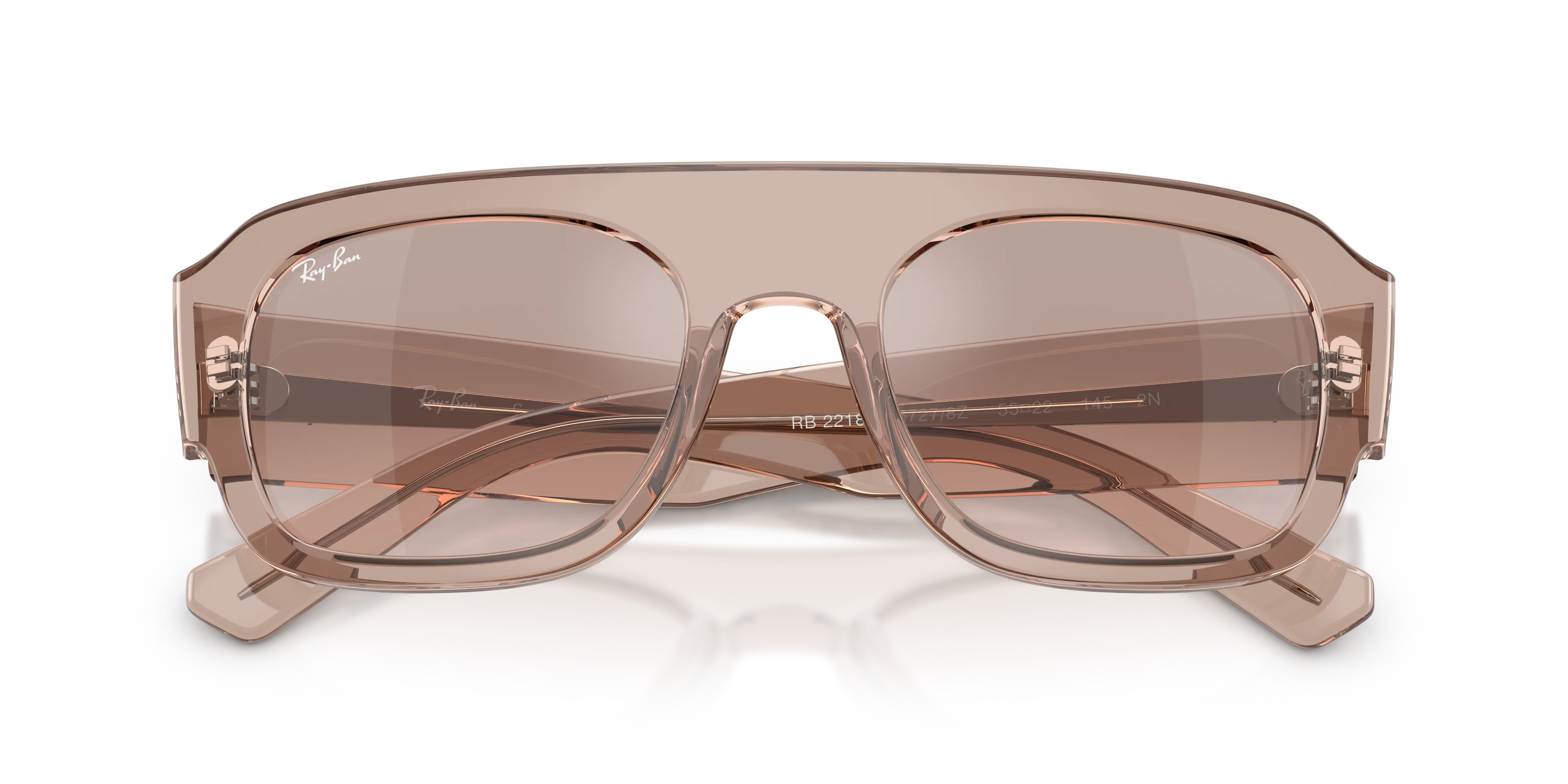 Ray - Ban RB2218 67278Z Occhiali da sole Acetato Marrone Marrone Geometrica Normale Sfumato - immagine 2