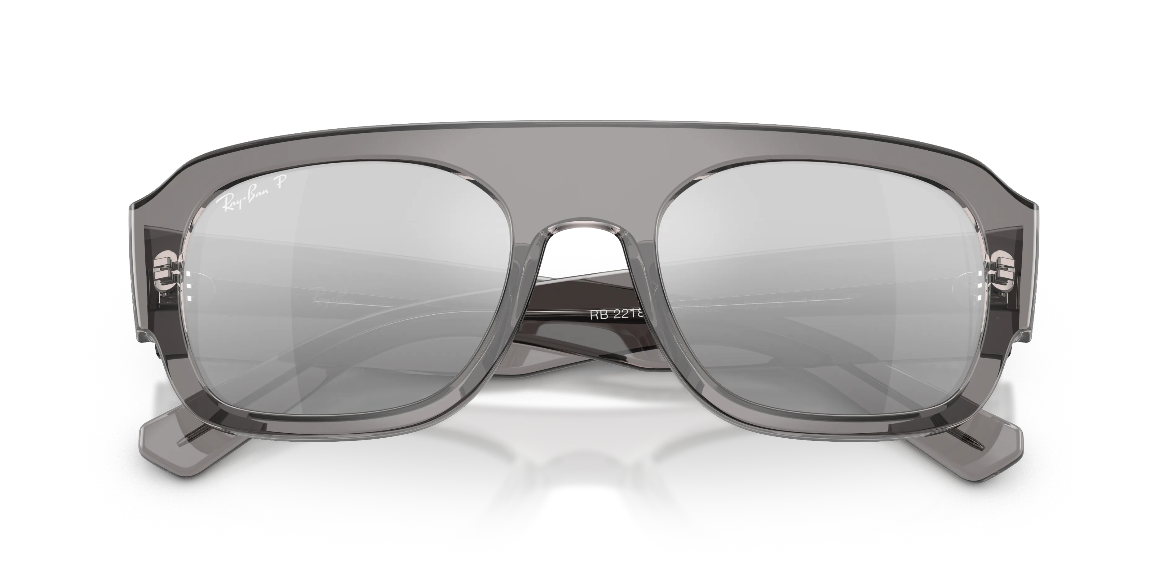 Ray - Ban RB2218 668482 Occhiali da sole Acetato Grigio Geometrica Polarizzata ["Sfumato"] - immagine 2