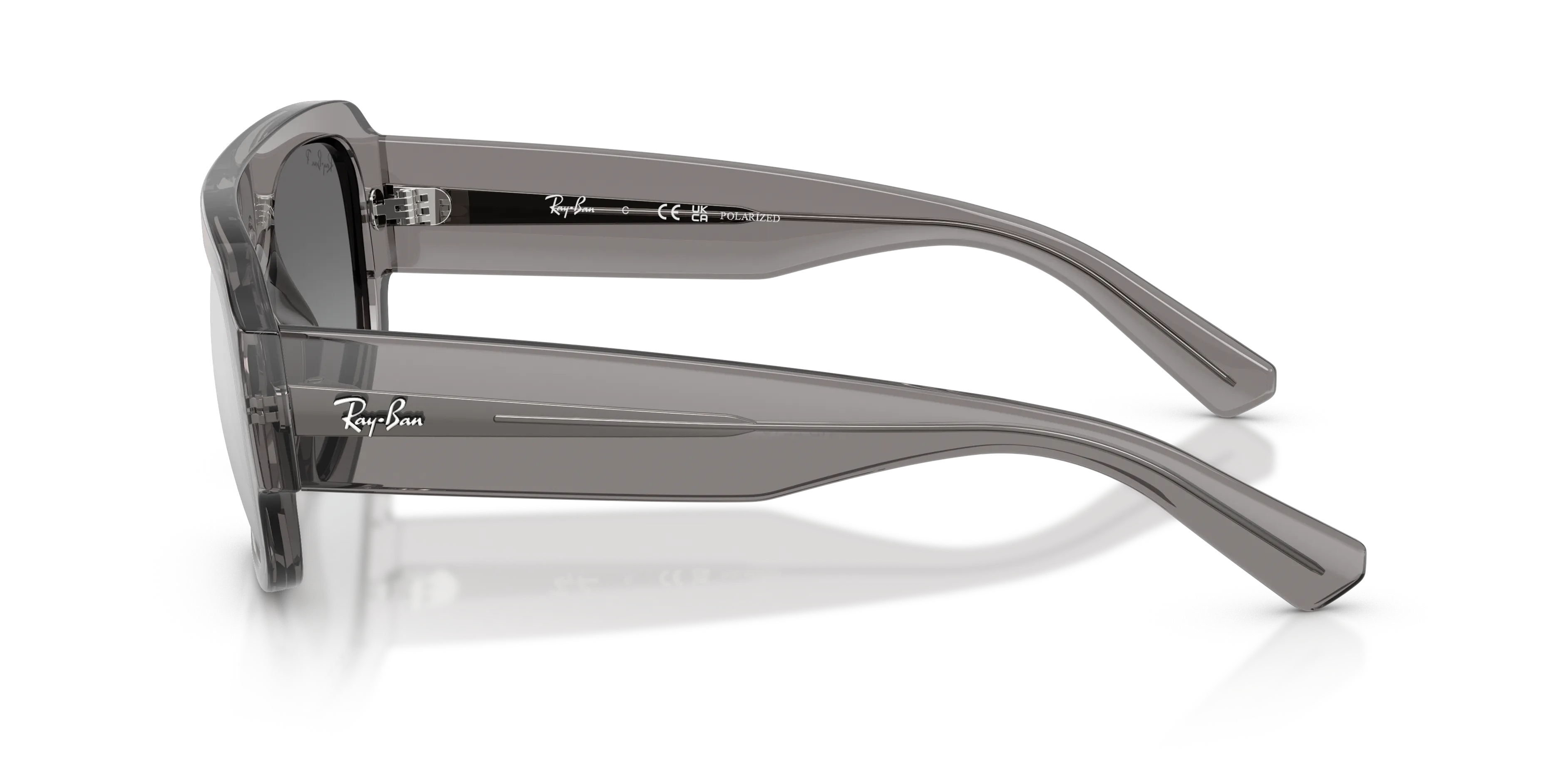 Ray - Ban RB2218 668482 Occhiali da sole Acetato Grigio Geometrica Polarizzata ["Sfumato"] - immagine 4