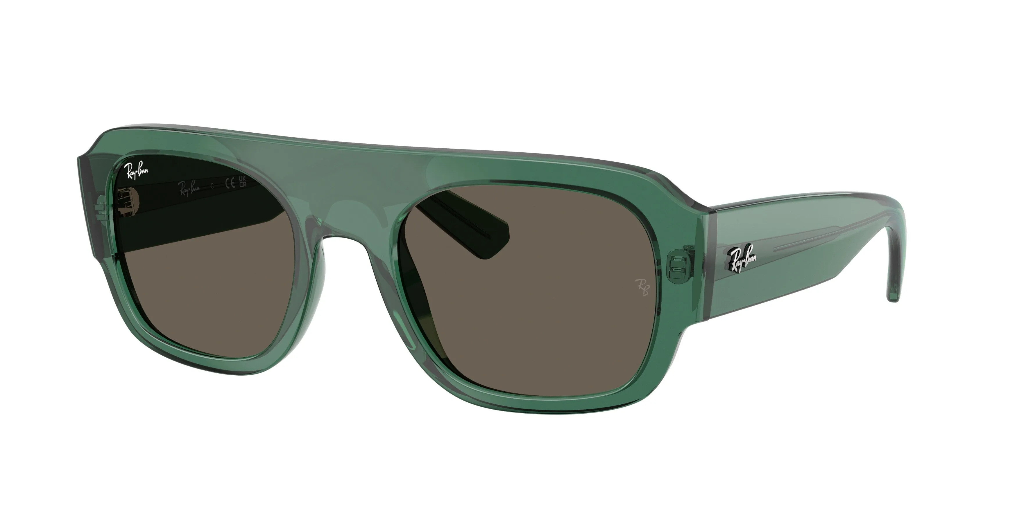 Ray - Ban RB2218 6681/3 Occhiali da sole Acetato Verde Marrone Geometrica Normale - immagine 1