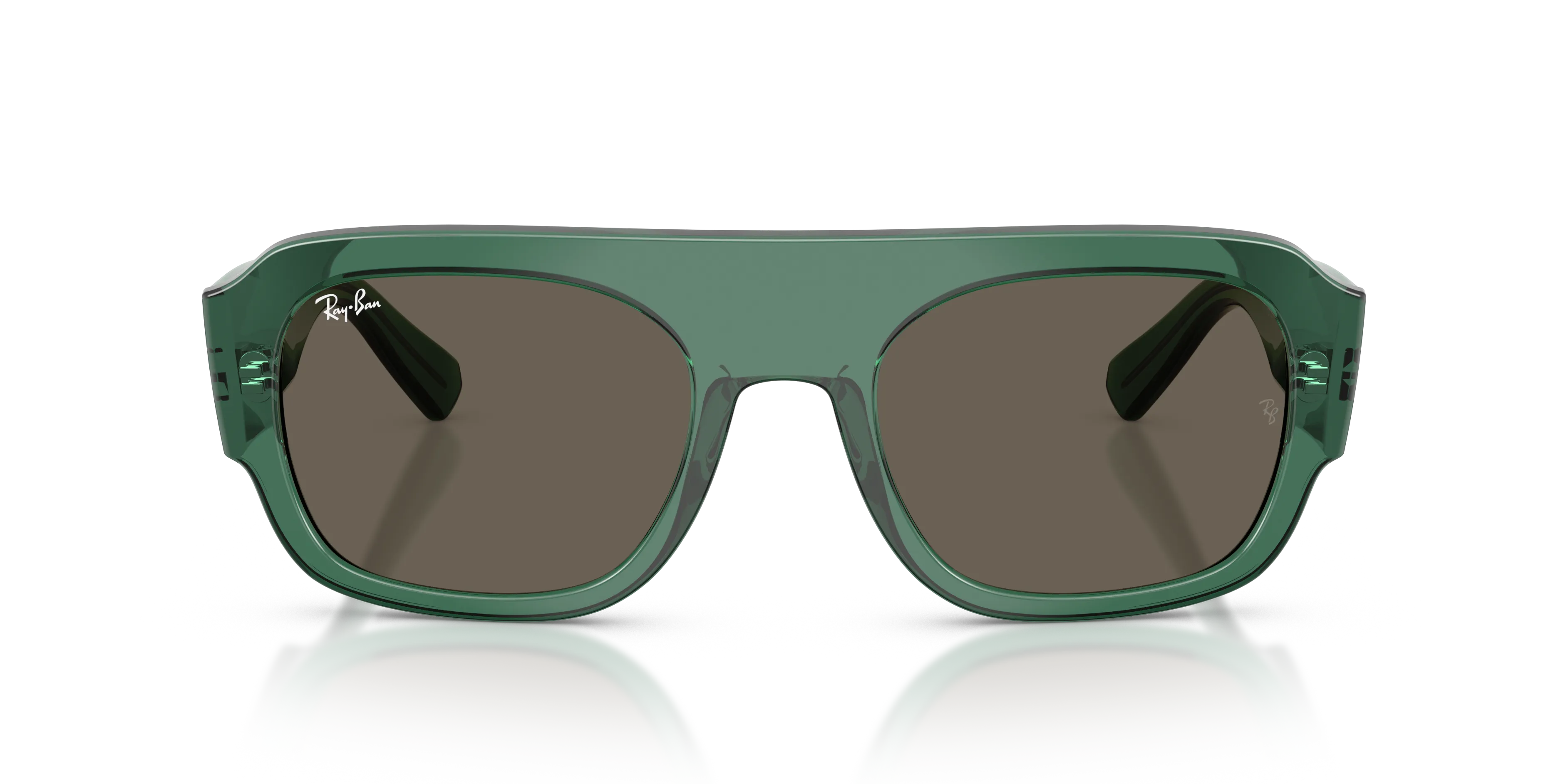 Ray - Ban RB2218 6681/3 Occhiali da sole Acetato Verde Marrone Geometrica Normale - immagine 3