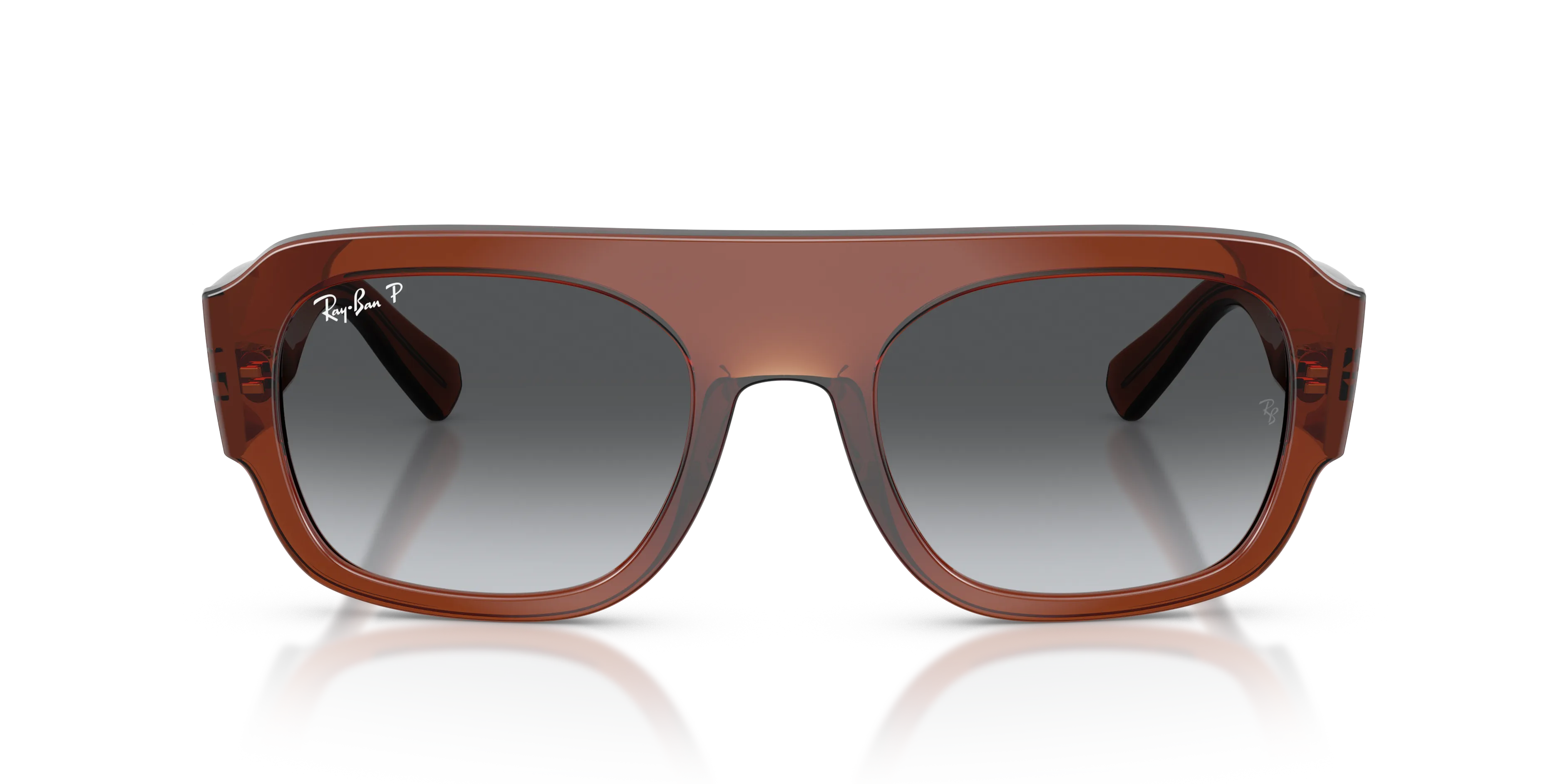 Ray - Ban RB2218 6678T3 Occhiali da sole Acetato Marrone Grigio Geometrica Polarizzata - immagine 3