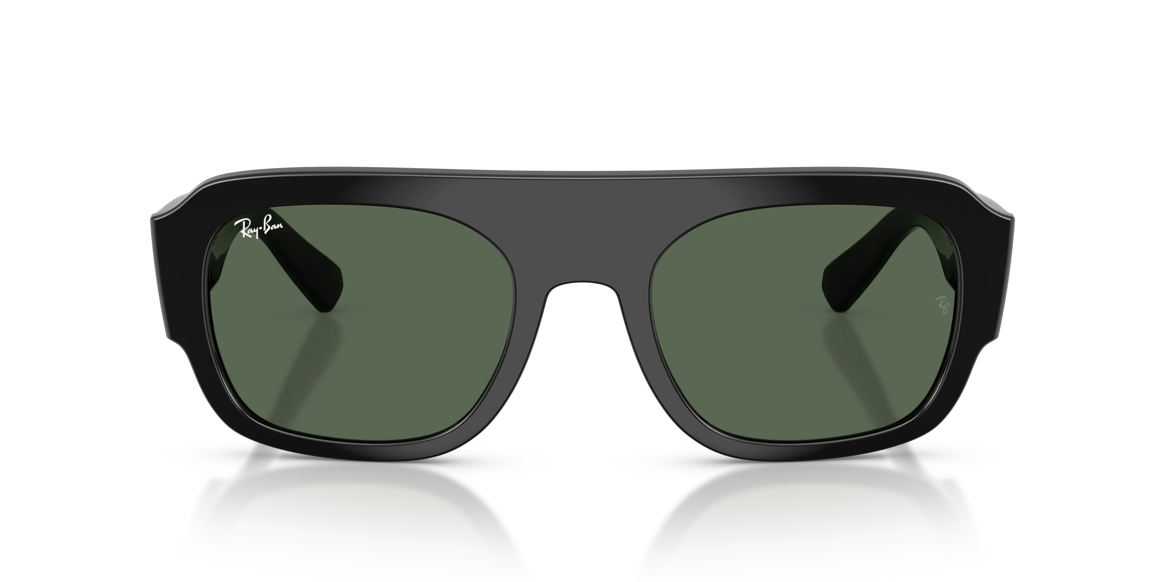 Ray - Ban RB2218 667771 Occhiali da sole Acetato Nero Verde Geometrica Normale - immagine 3
