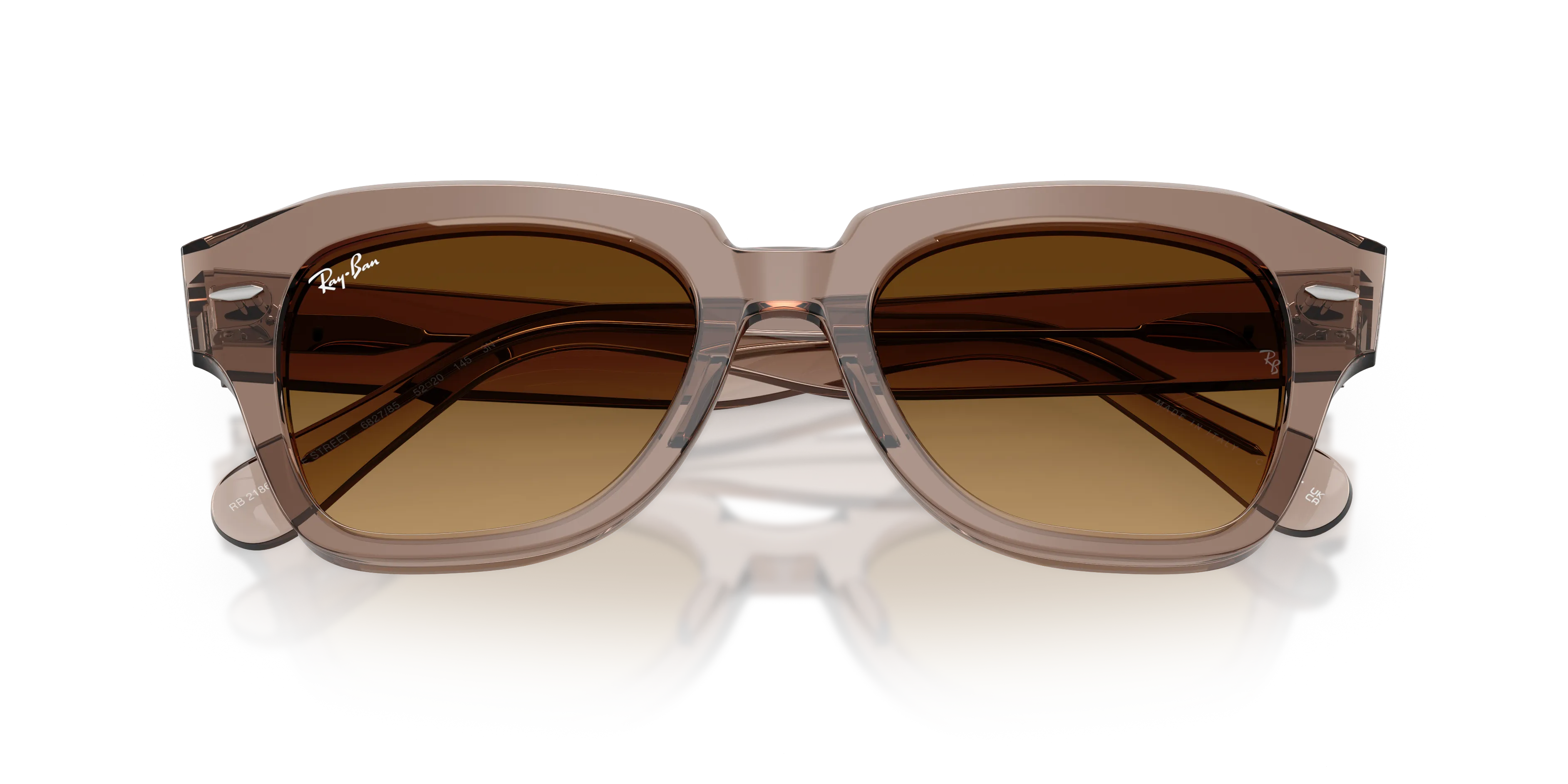 Ray - Ban RB2186 STATE STREET 682785 Occhiali da sole Acetato Marrone Marrone Squadrata Normale Sfumato - immagine 2