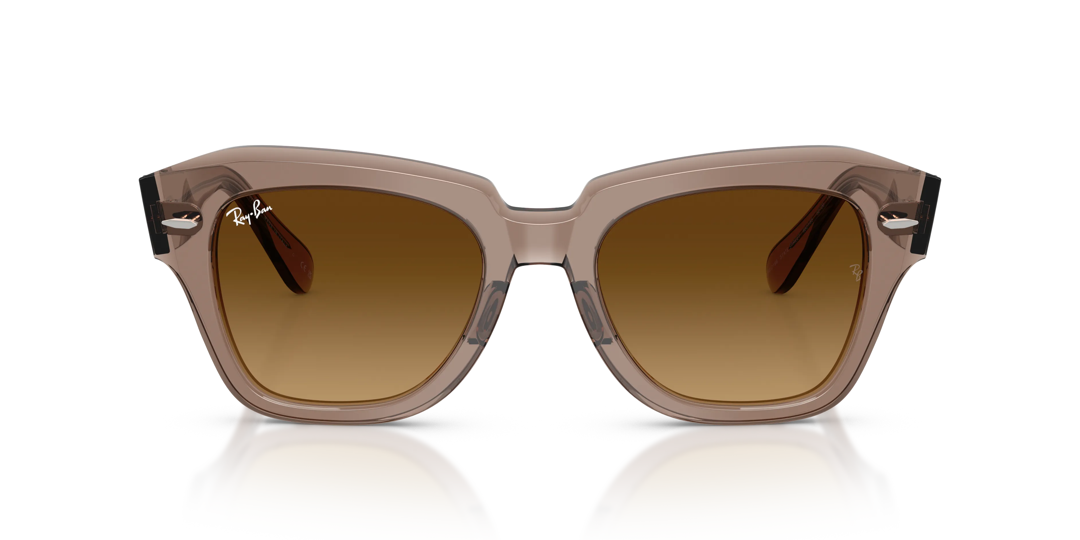 Ray - Ban RB2186 STATE STREET 682785 Occhiali da sole Acetato Marrone Marrone Squadrata Normale Sfumato - immagine 3