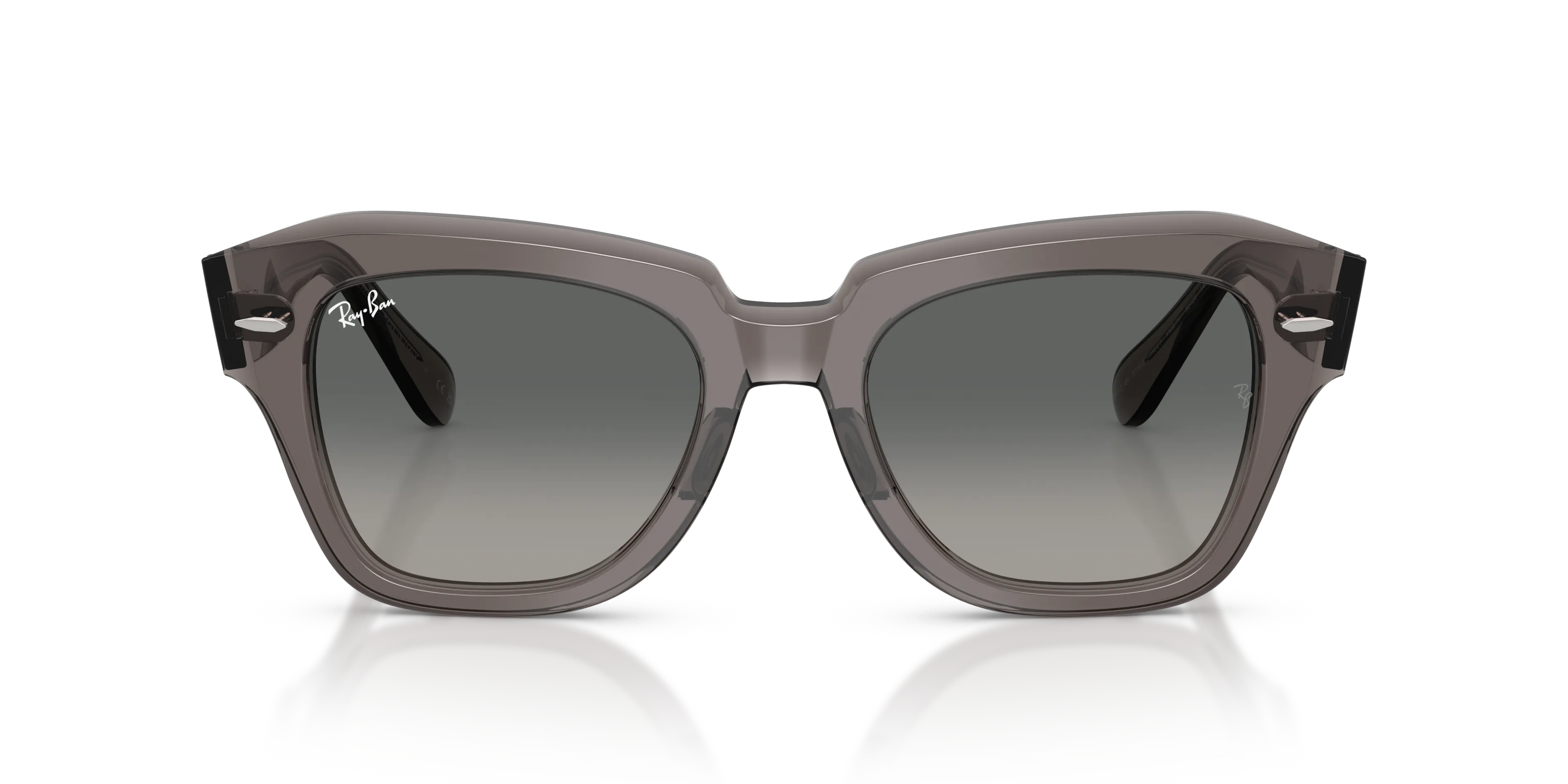 Ray - Ban RB2186 STATE STREET 136971 Occhiali da sole Acetato Grigio Grigio Squadrata Normale Sfumato - immagine 3