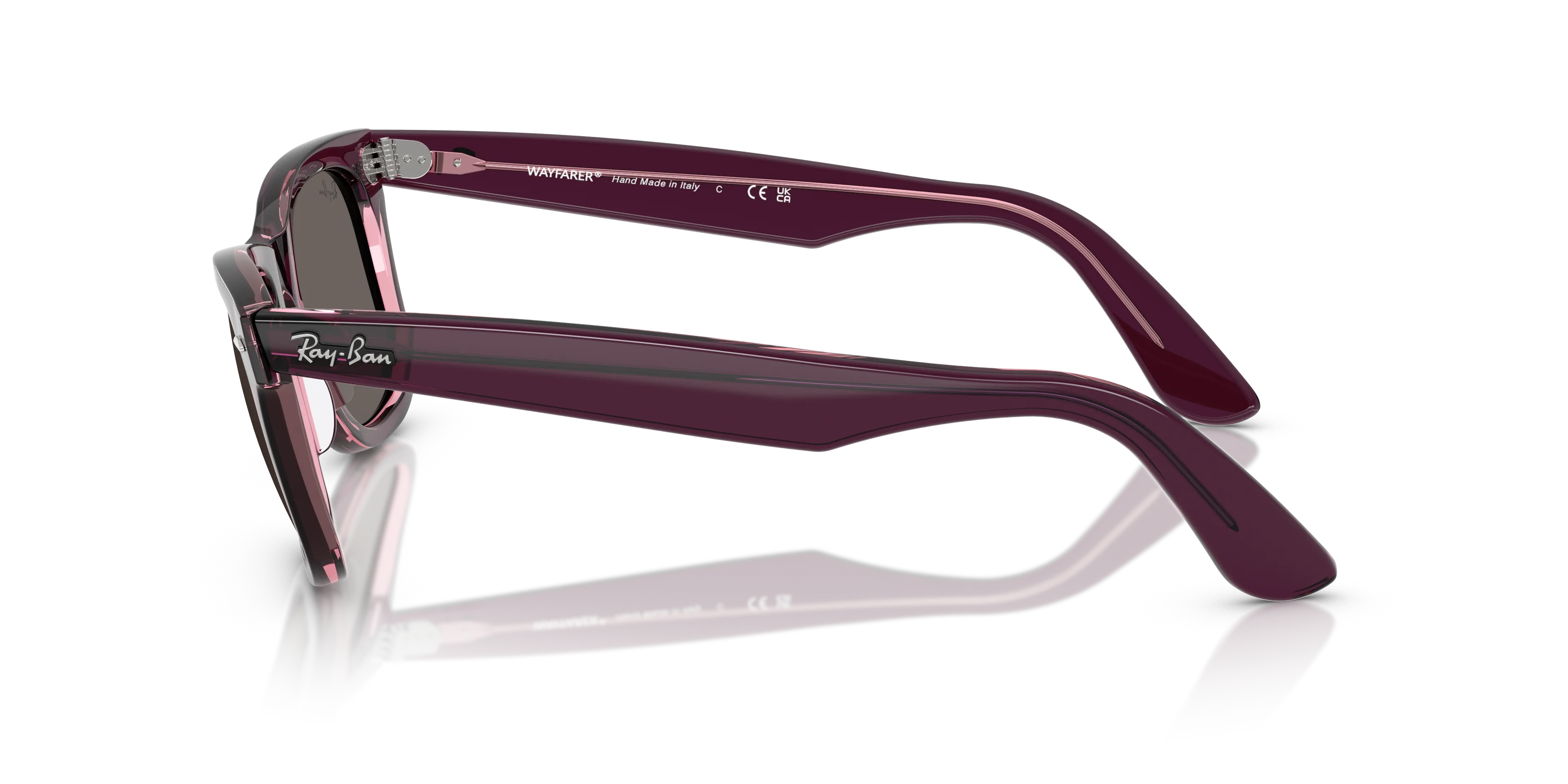 Ray - Ban RB2140 WAYFARER 1447B1 Occhiali da sole Acetato Viola Grigio Squadrata Normale - immagine 4