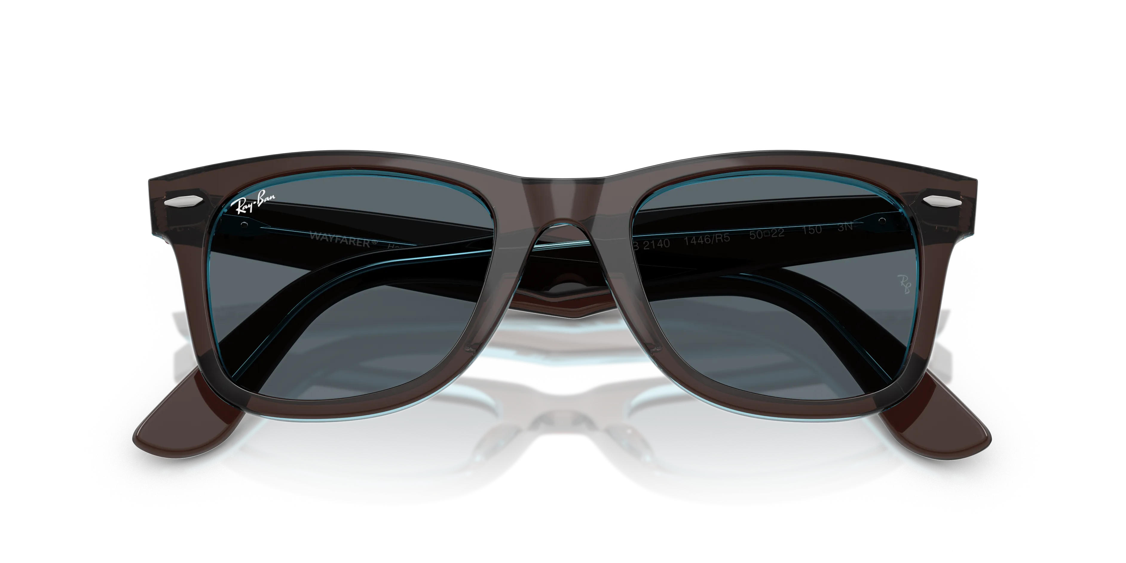 Ray - Ban RB2140 WAYFARER 1446R5 Occhiali da sole Acetato Marrone Blu Squadrata Normale - immagine 2