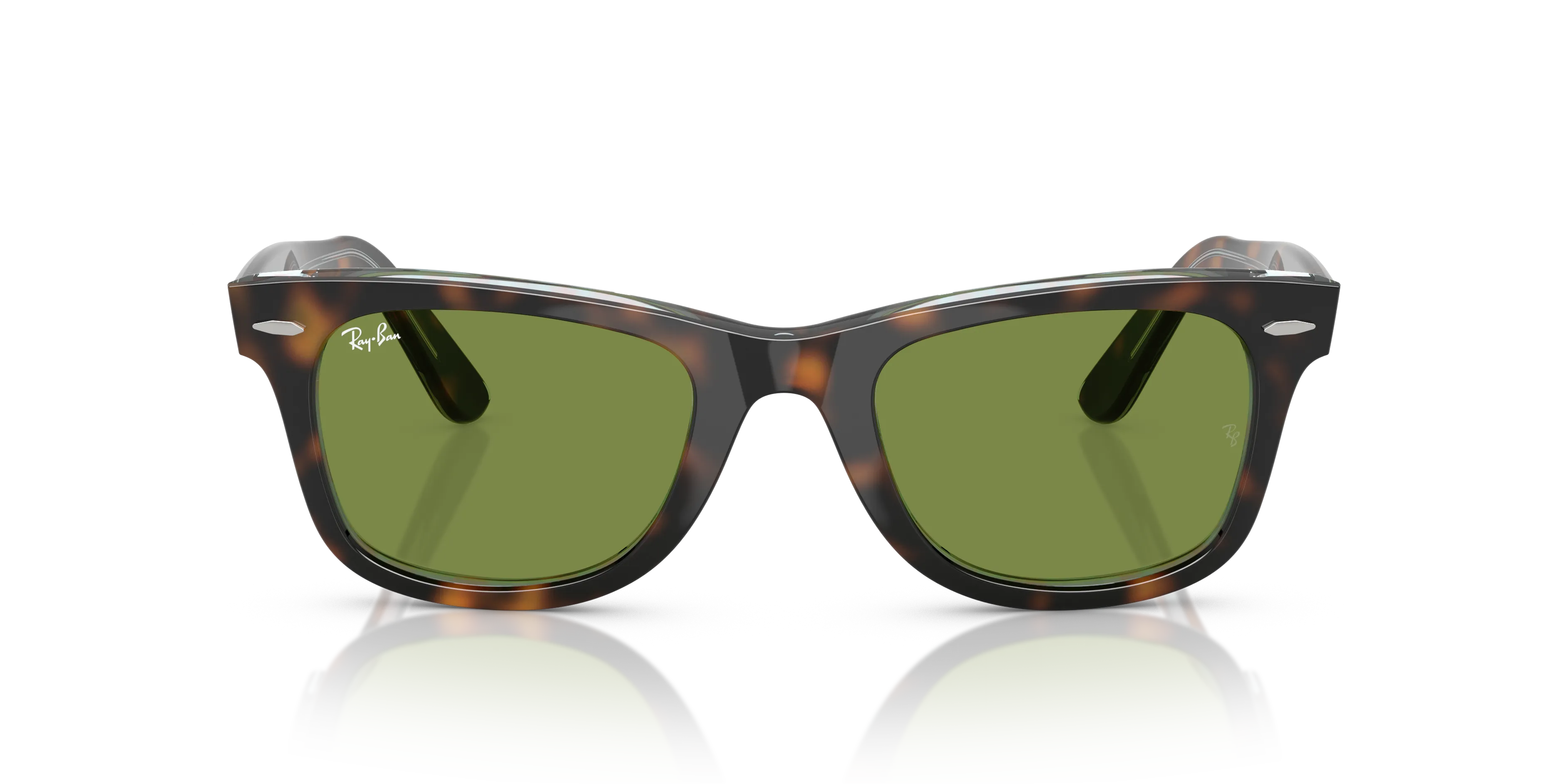 Ray - Ban RB2140 WAYFARER 14134E Occhiali da sole Acetato Tartaruga Verde Squadrata Normale - immagine 3