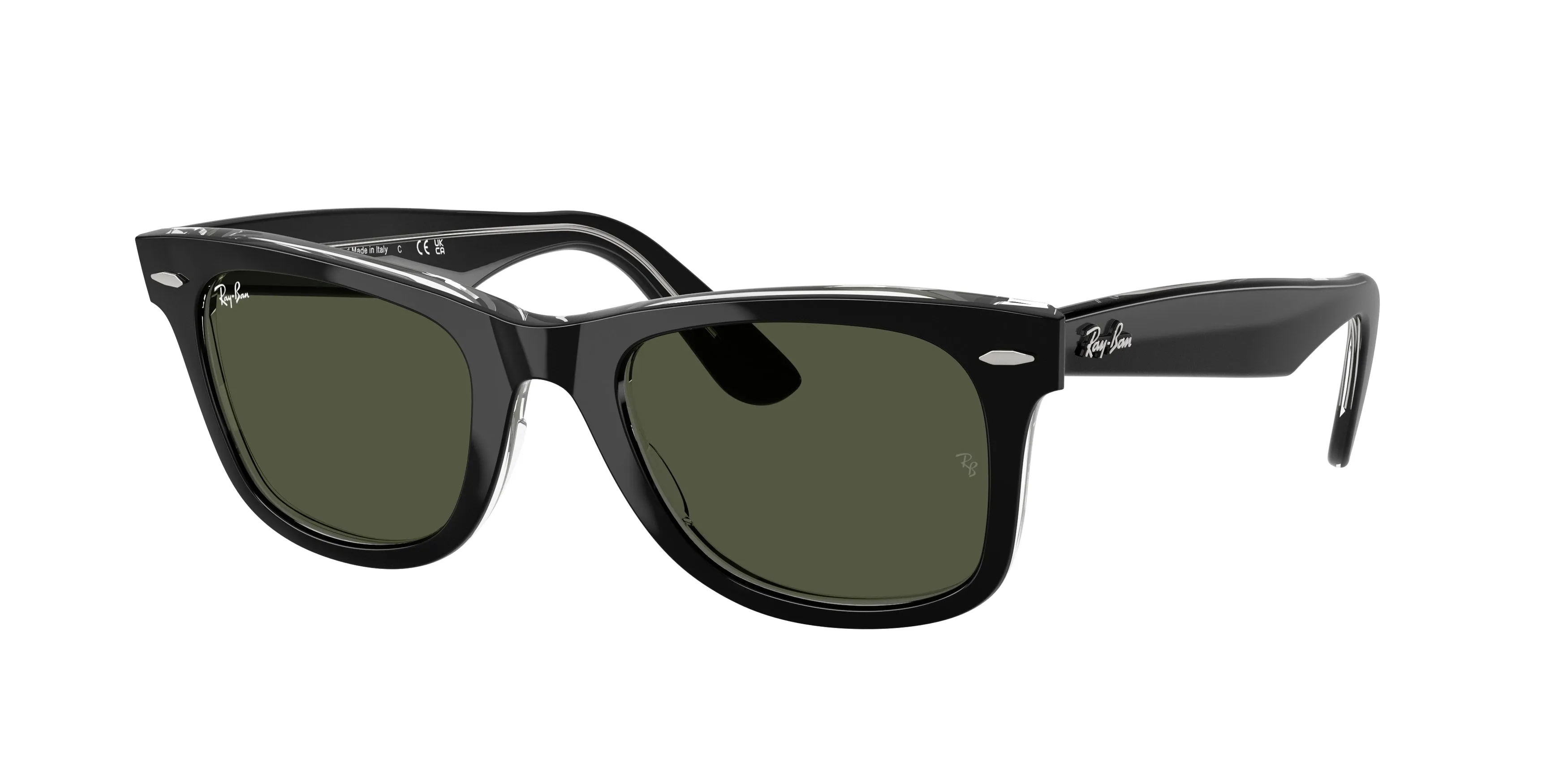 Ray - Ban RB2140 WAYFARER 129431 Occhiali da sole Acetato Nero Verde Squadrata Normale - immagine 1