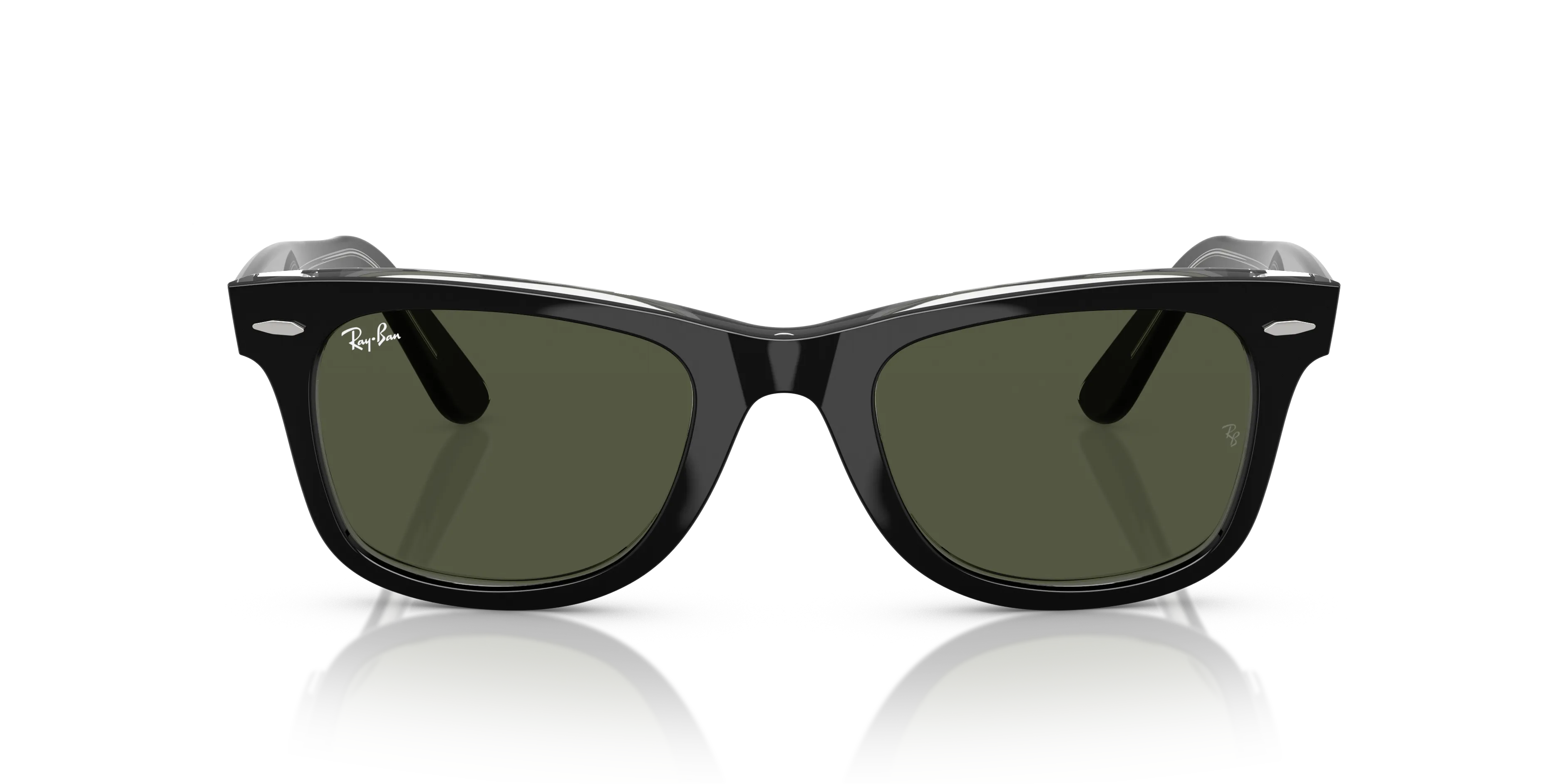 Ray - Ban RB2140 WAYFARER 129431 Occhiali da sole Acetato Nero Verde Squadrata Normale - immagine 3
