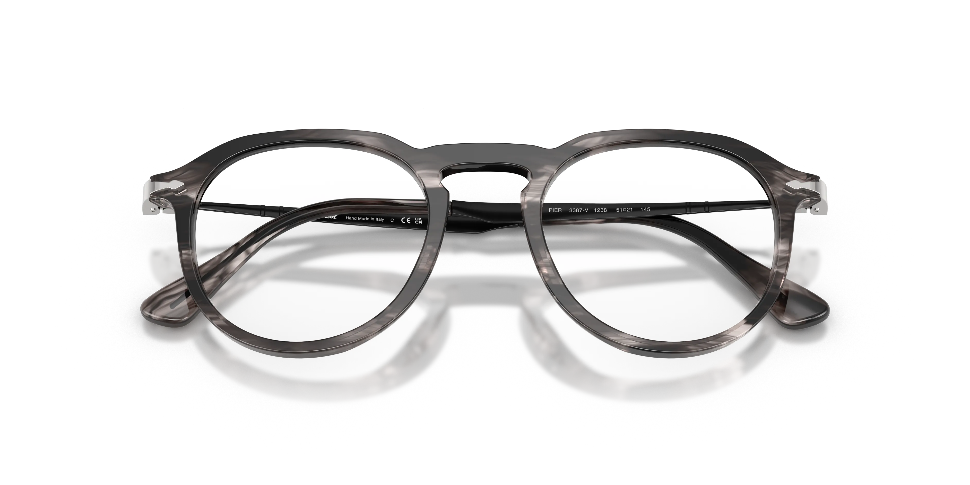 Persol PO3387V PIER 1238 Montature da vista Acetato Grigio Pillow Normale - immagine 2